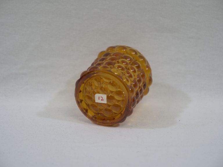 Amber Hobnail in Five Rows Cylindrical Toothpick Holder - Image 2
