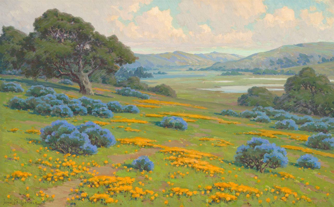 Crocker Art Museum - Art - A Spring Morning, Poppies and Bush
