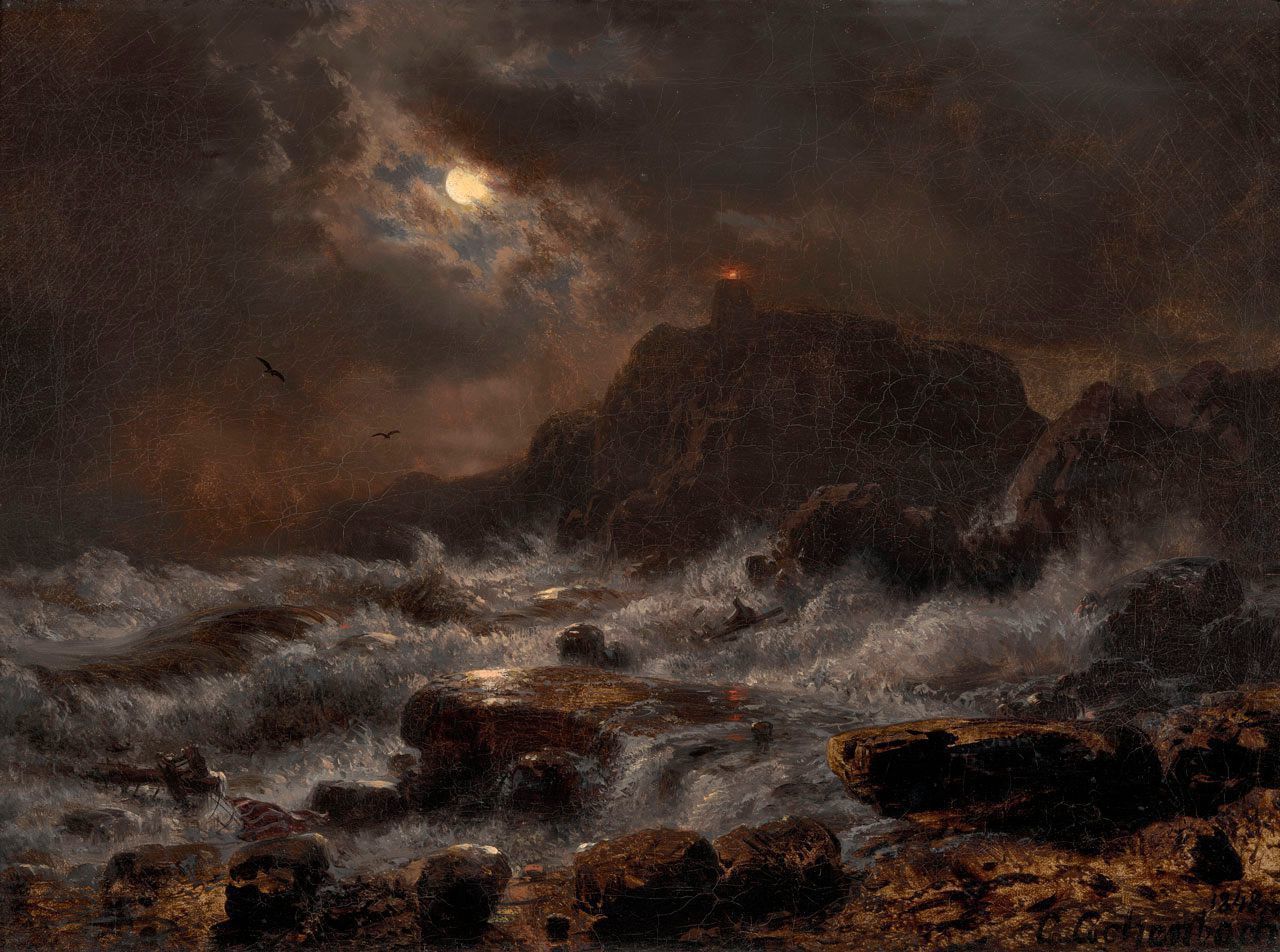 Crocker Art Museum - Art - Norwegian Coast by Moonlight by Andreas