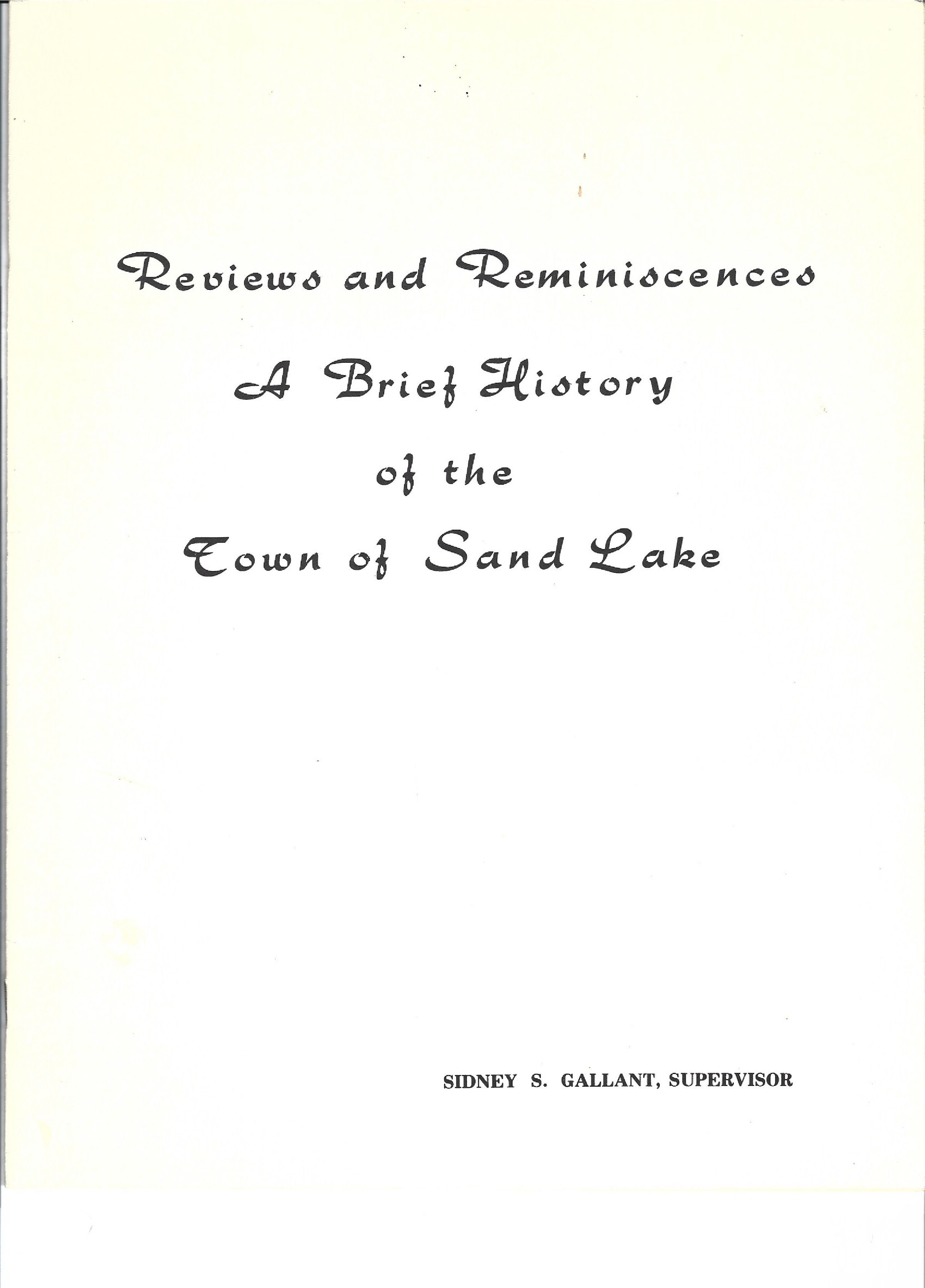 Reviews and Reminiscences, A Brief History of the TOSL - Cover: TOSL Publication.