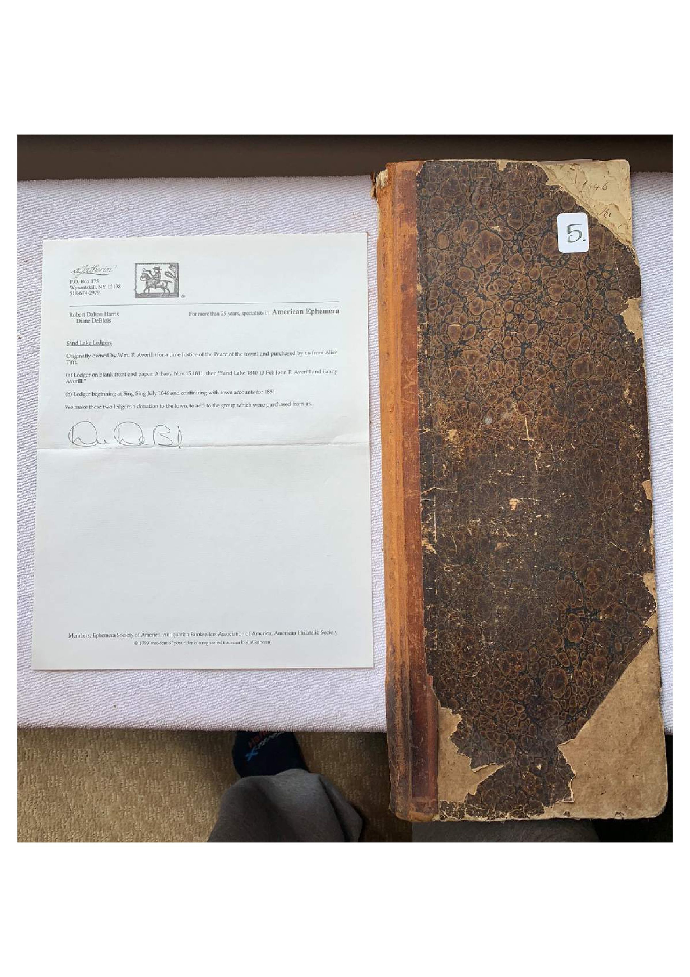 1846-1874 Averill or Taylor Accounts Ledger: Sixty-eight-page downloadable PDF.