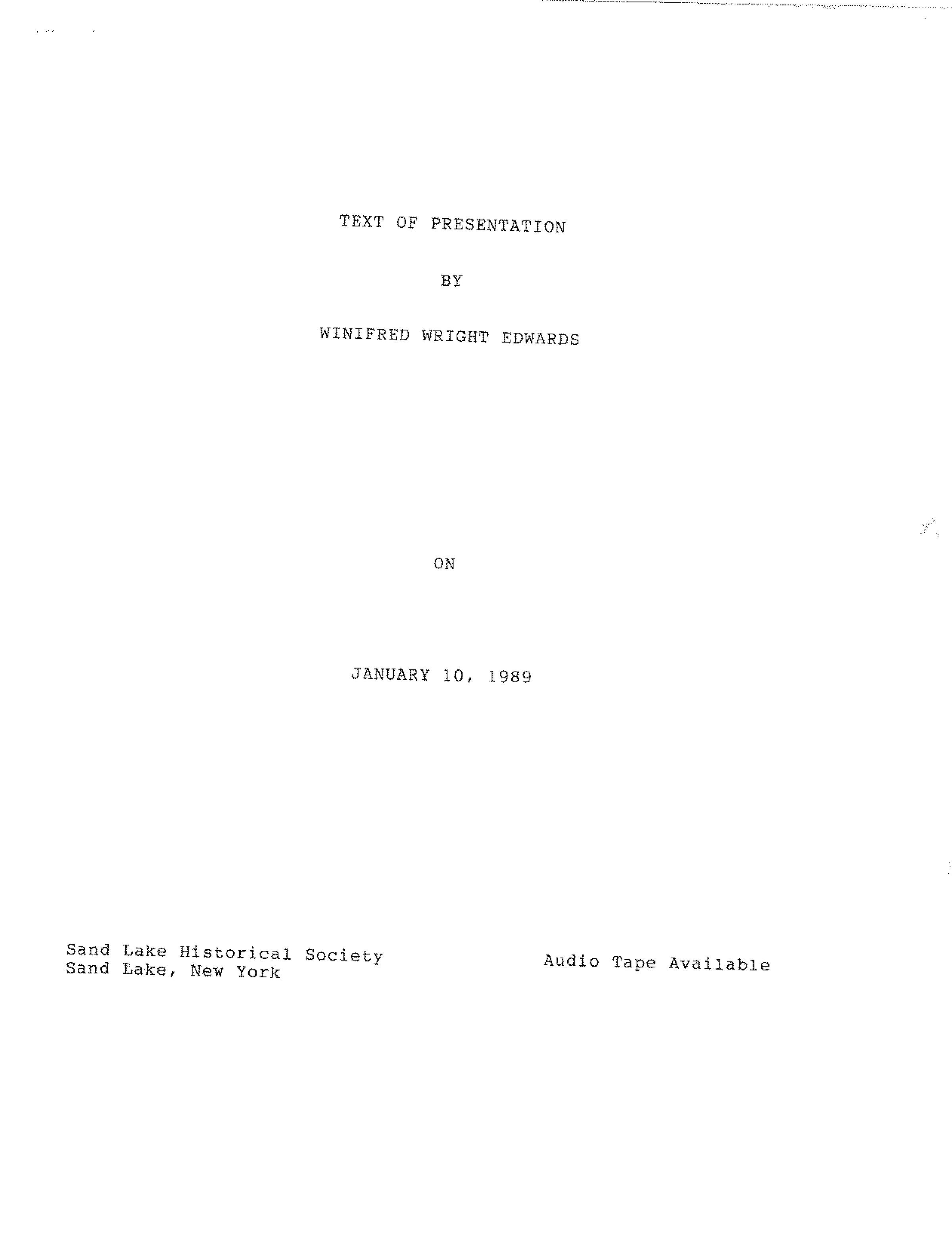 Genessee Fever: Twelve-page downloadable PDF.