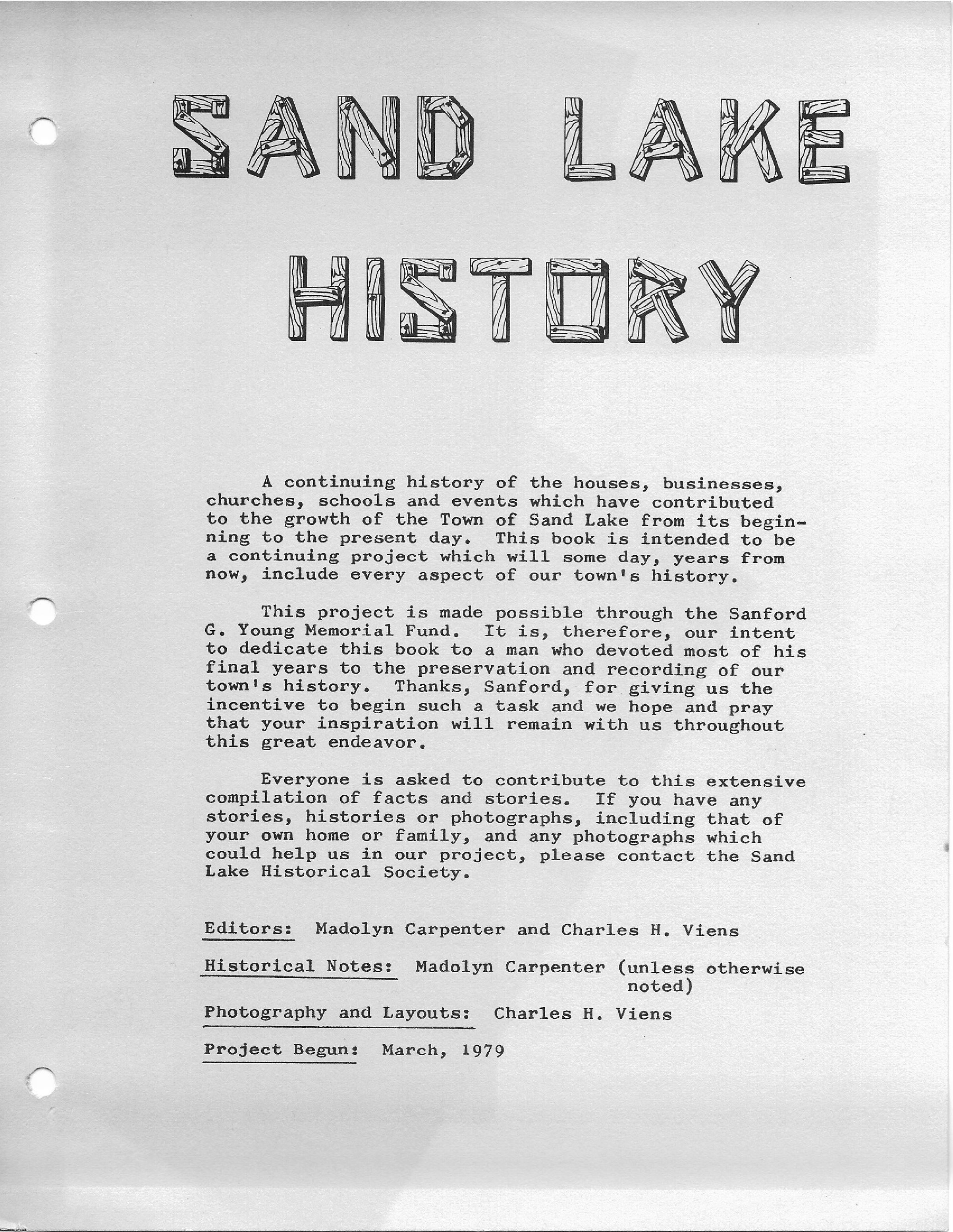 Sand Lake History (then and now)