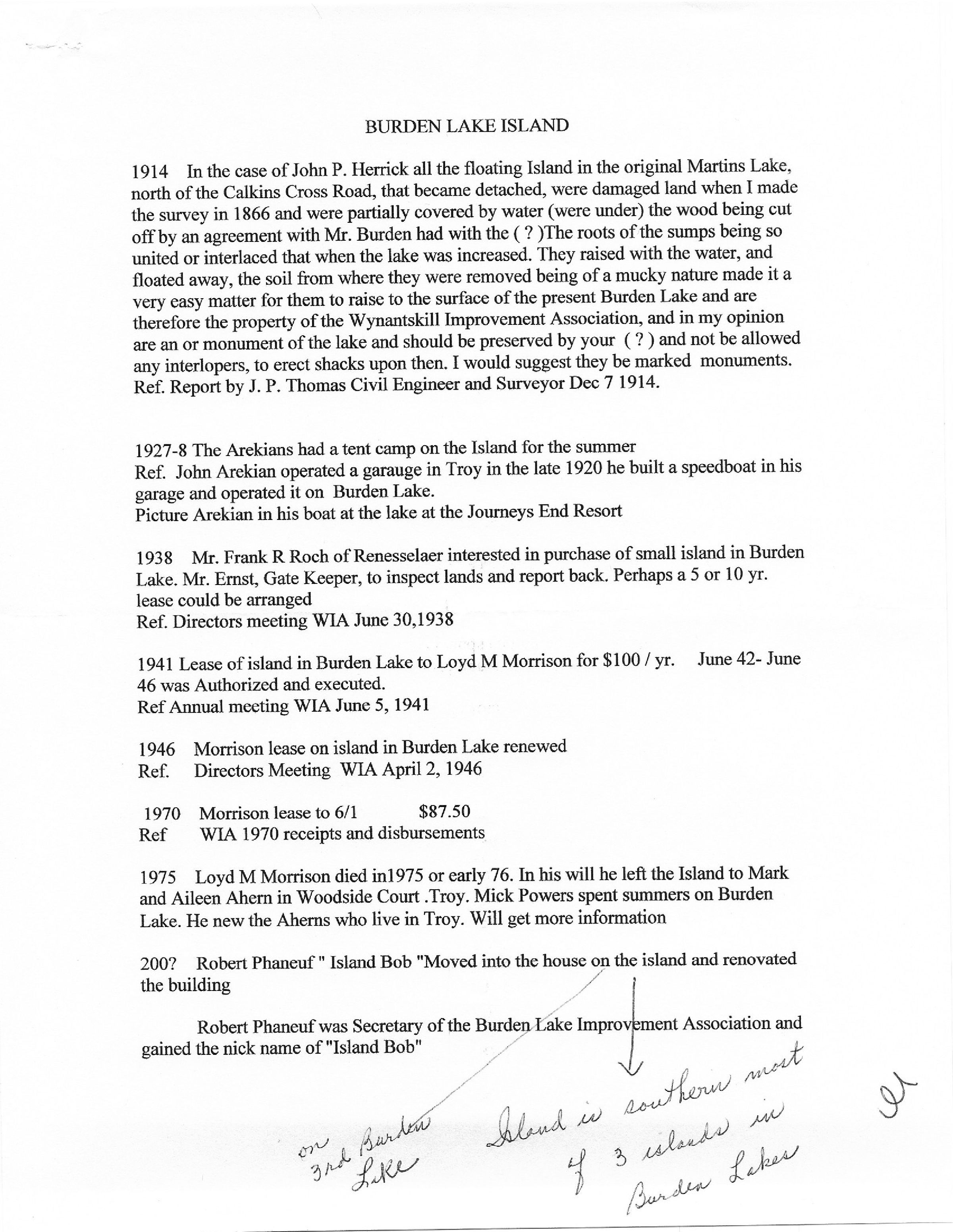 Burden Lake Island - Island Bob Phaneuf