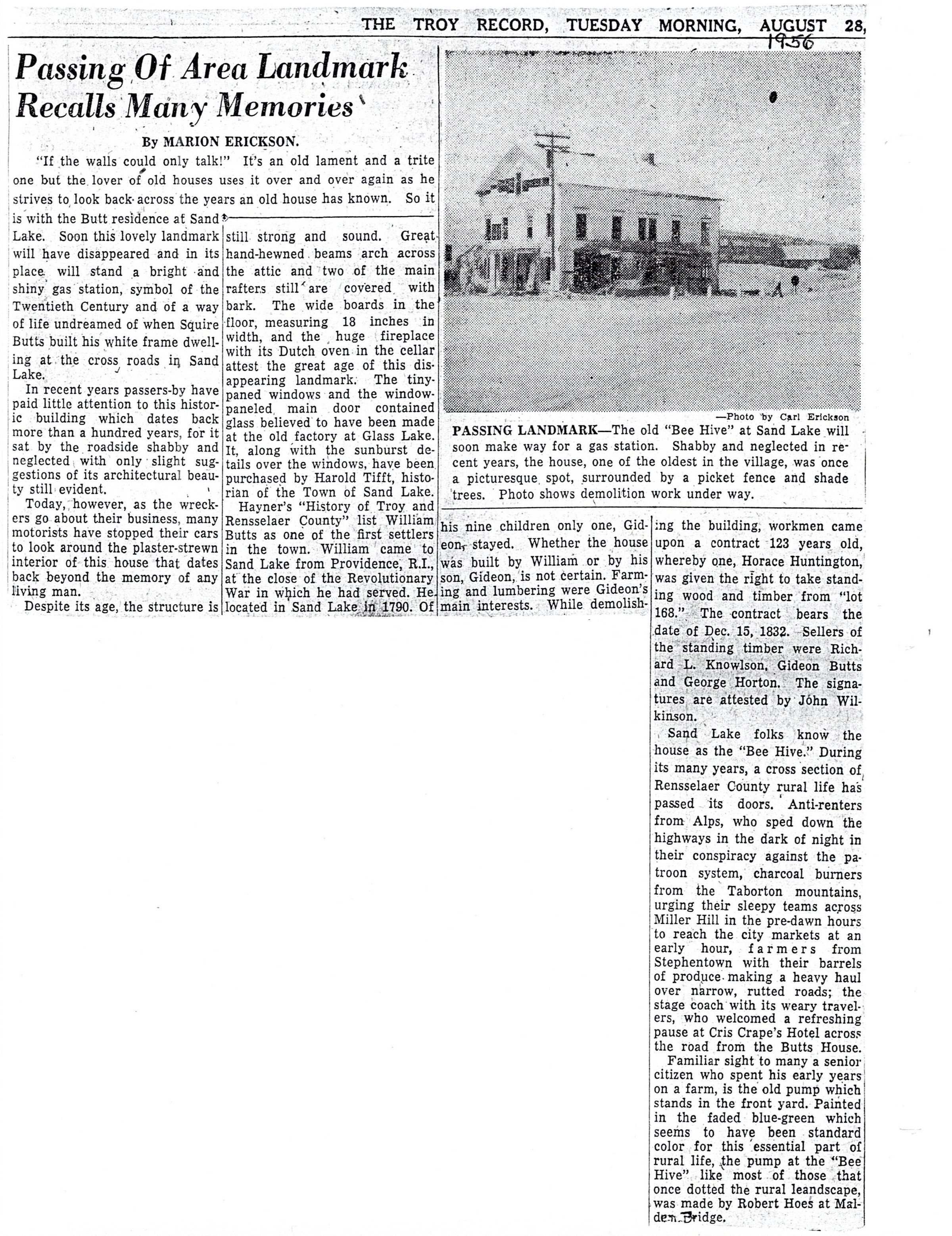 Butts House and Beehive History: Two-page downloadable PDF