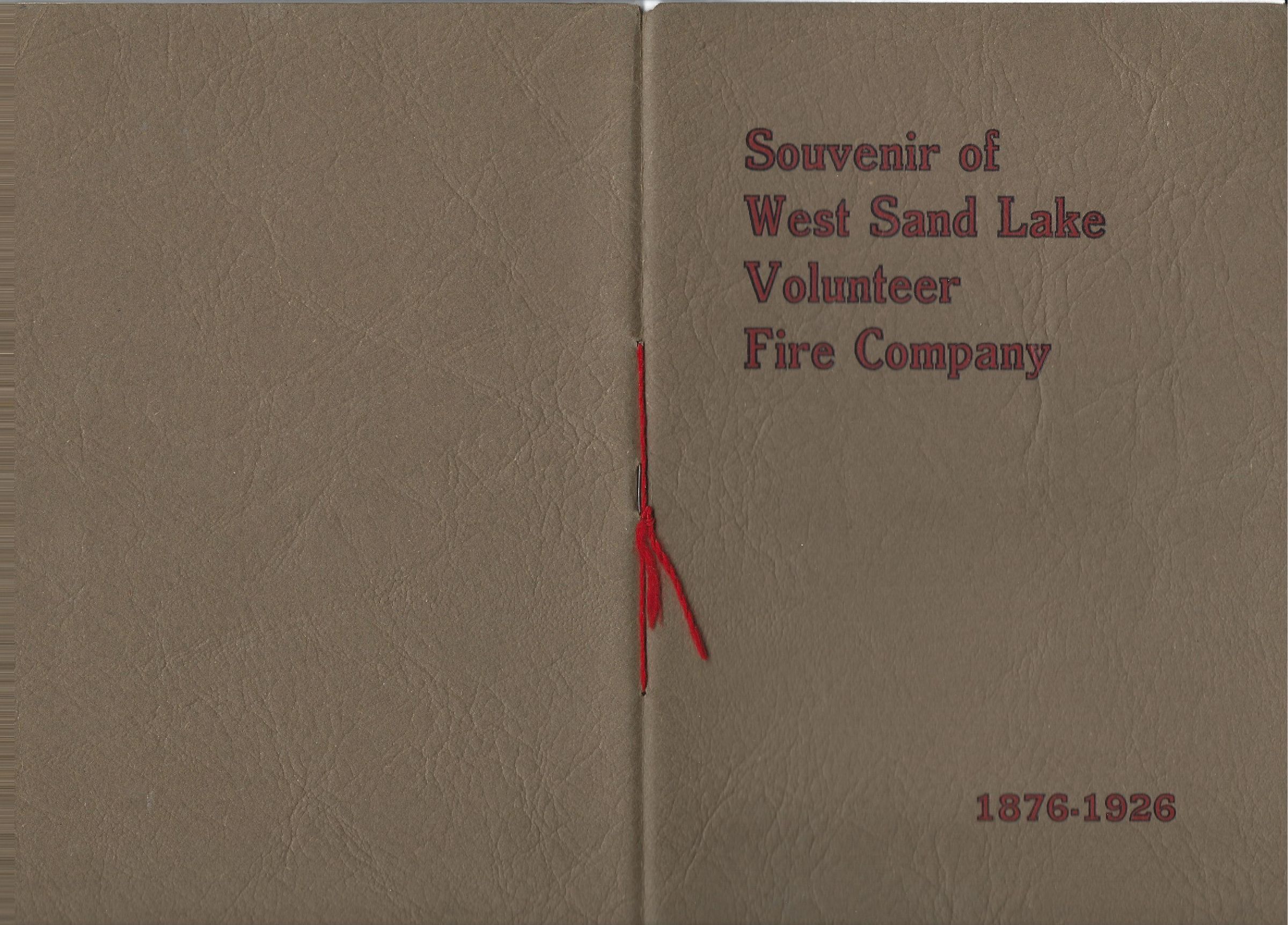 Souvenir of West Sand Lake Volunteer Fire Company 1876 - 1926: Downloadable PDF document.