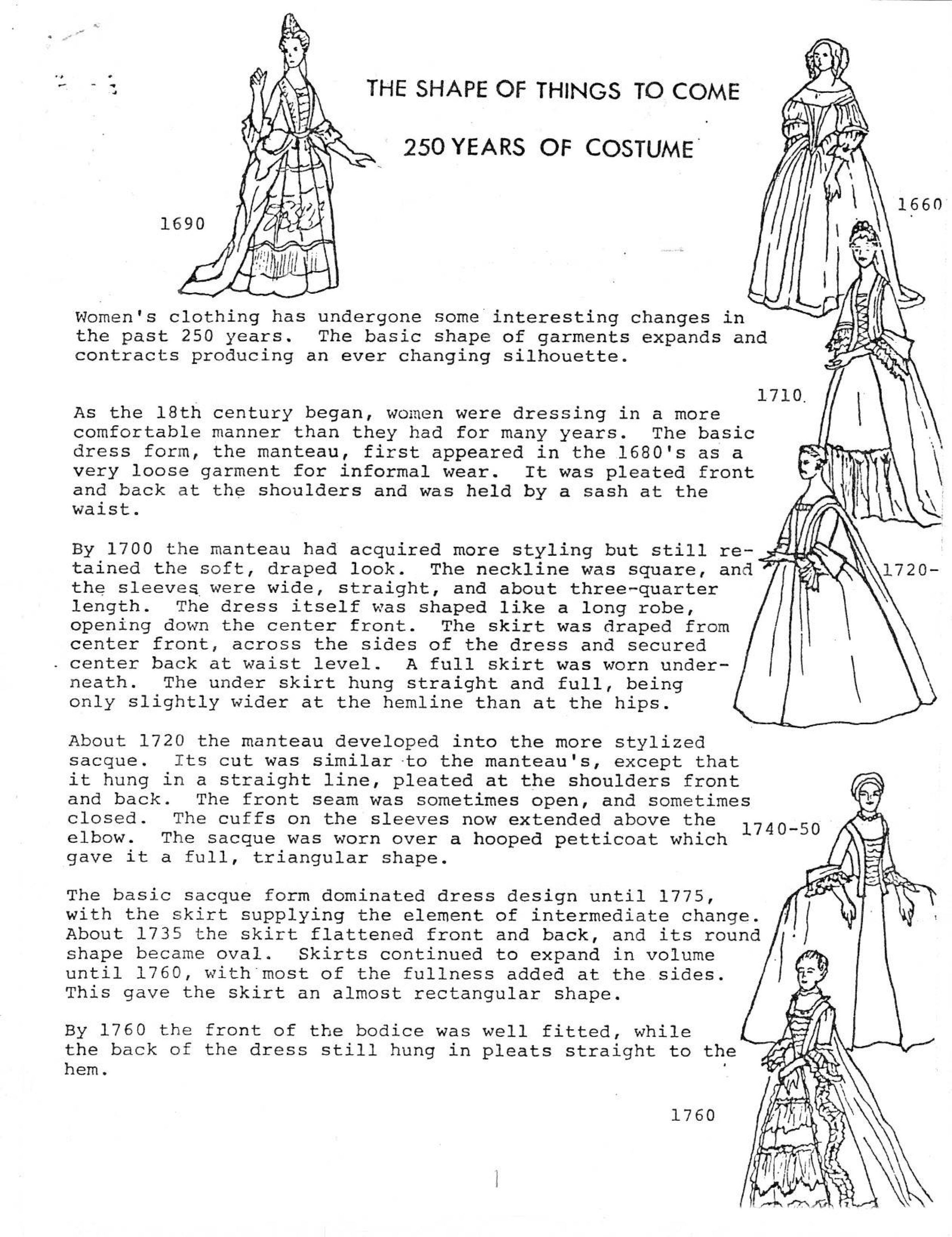 250 Years of Costume Program Presentation: Seven-page downloadable PDF.