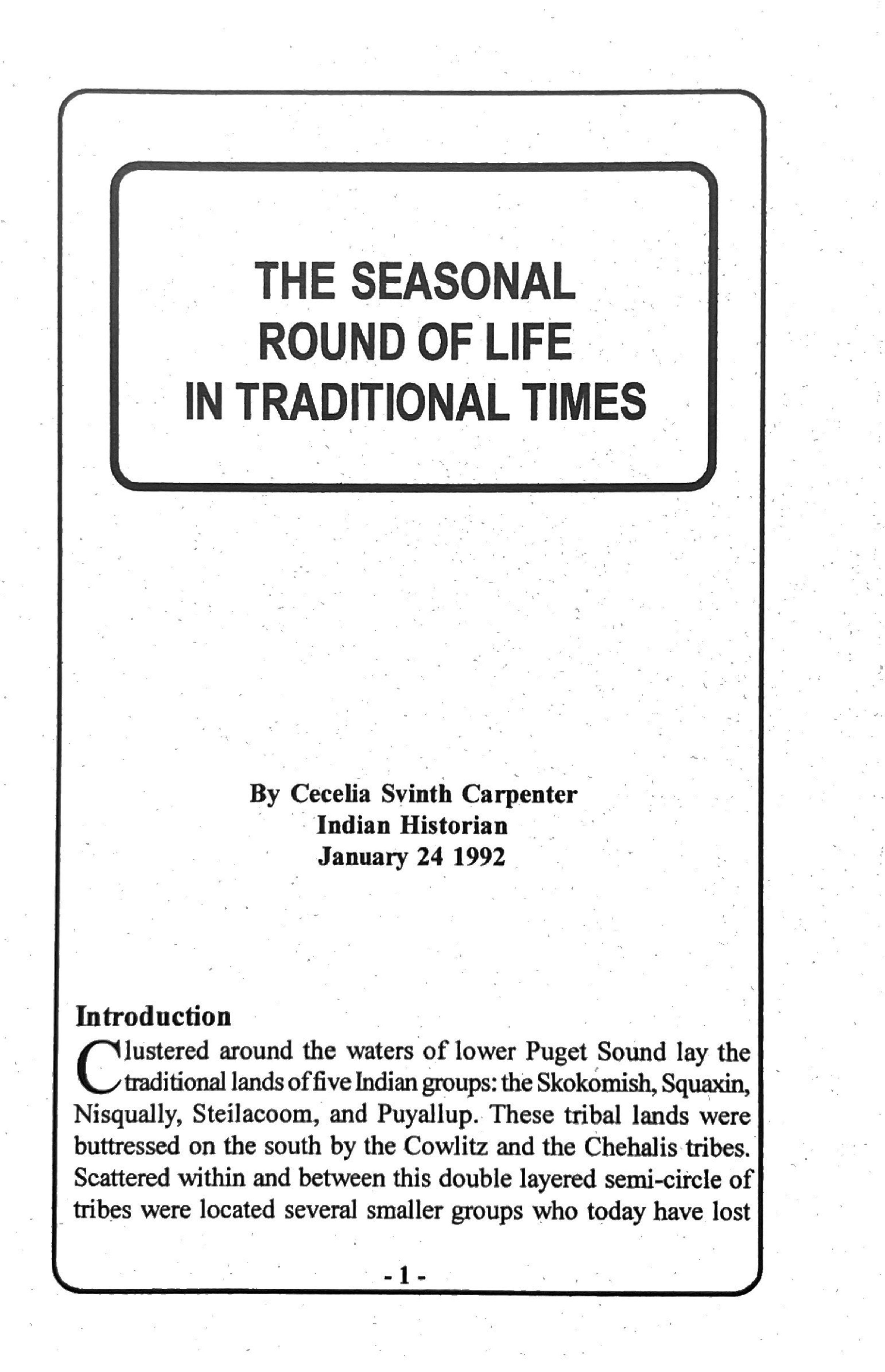 Cover of The Seasonal Round of Life in Traditional Times