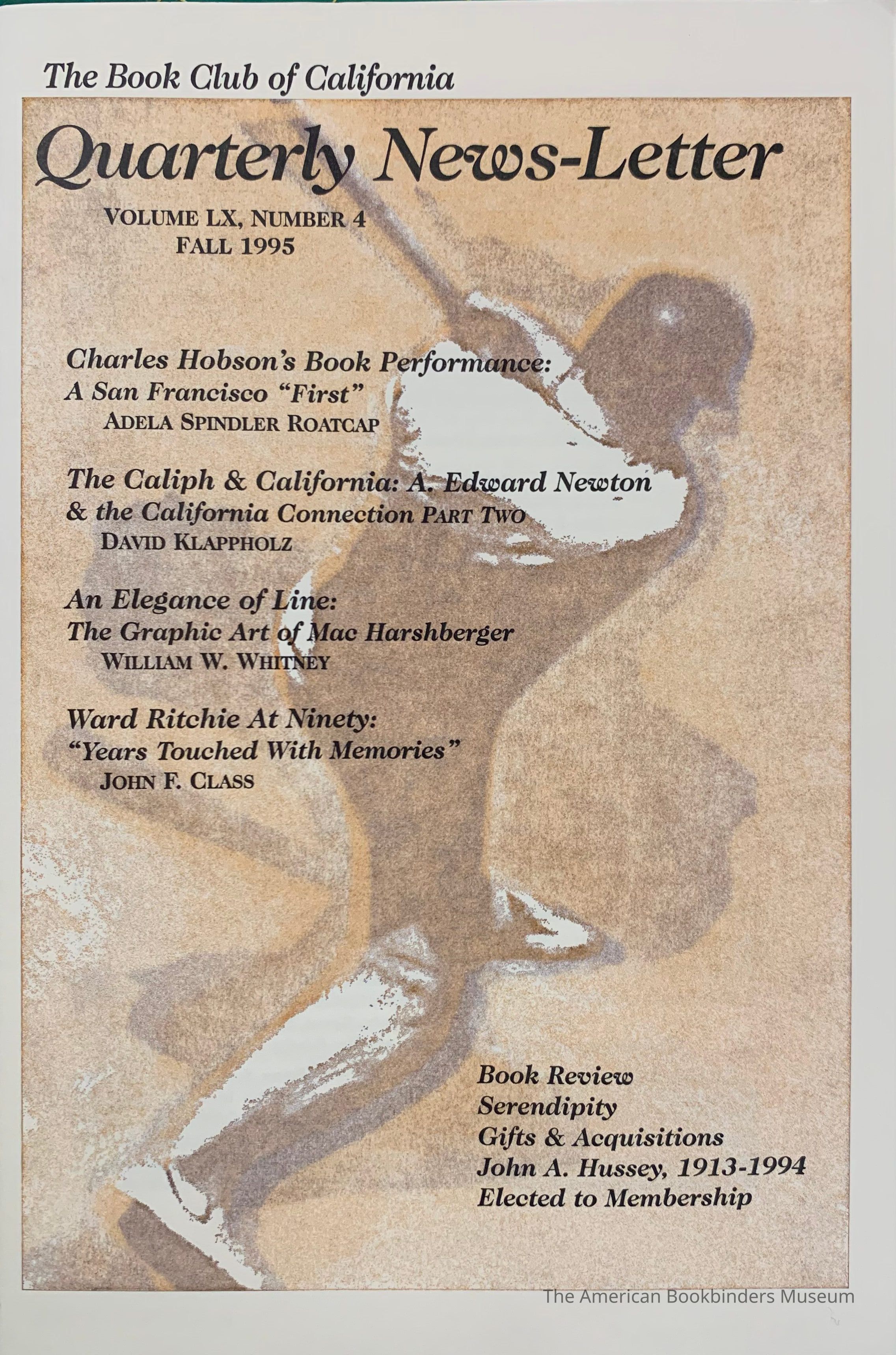 Quarterly news-letter - Book Club of California. Vol. LX, no.4 ; Fall 1995. picture number 1