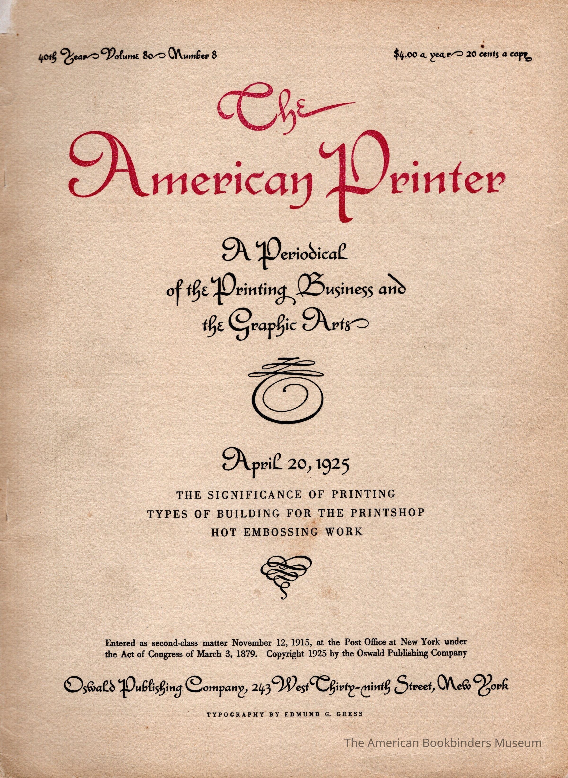          1925 The American Printer Magazine Volume 80 issue 8 picture number 1
 