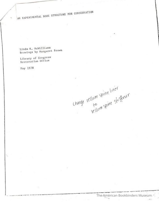          An Experimental Book Structure for Conservation/Linda K. McWilliams picture number 1
 
