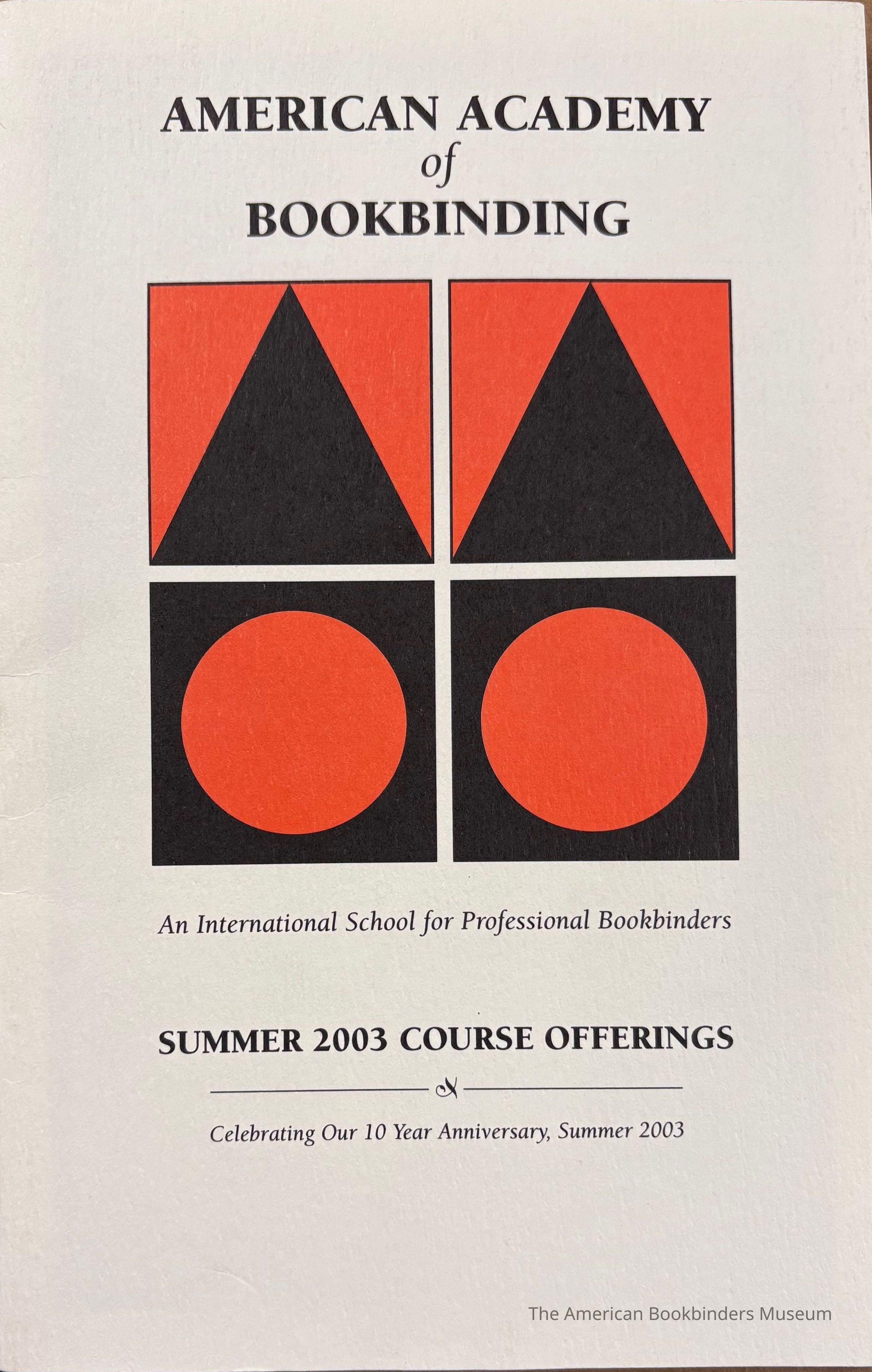 American Academy of Bookbinding Summer 2003 course offerings picture number 1