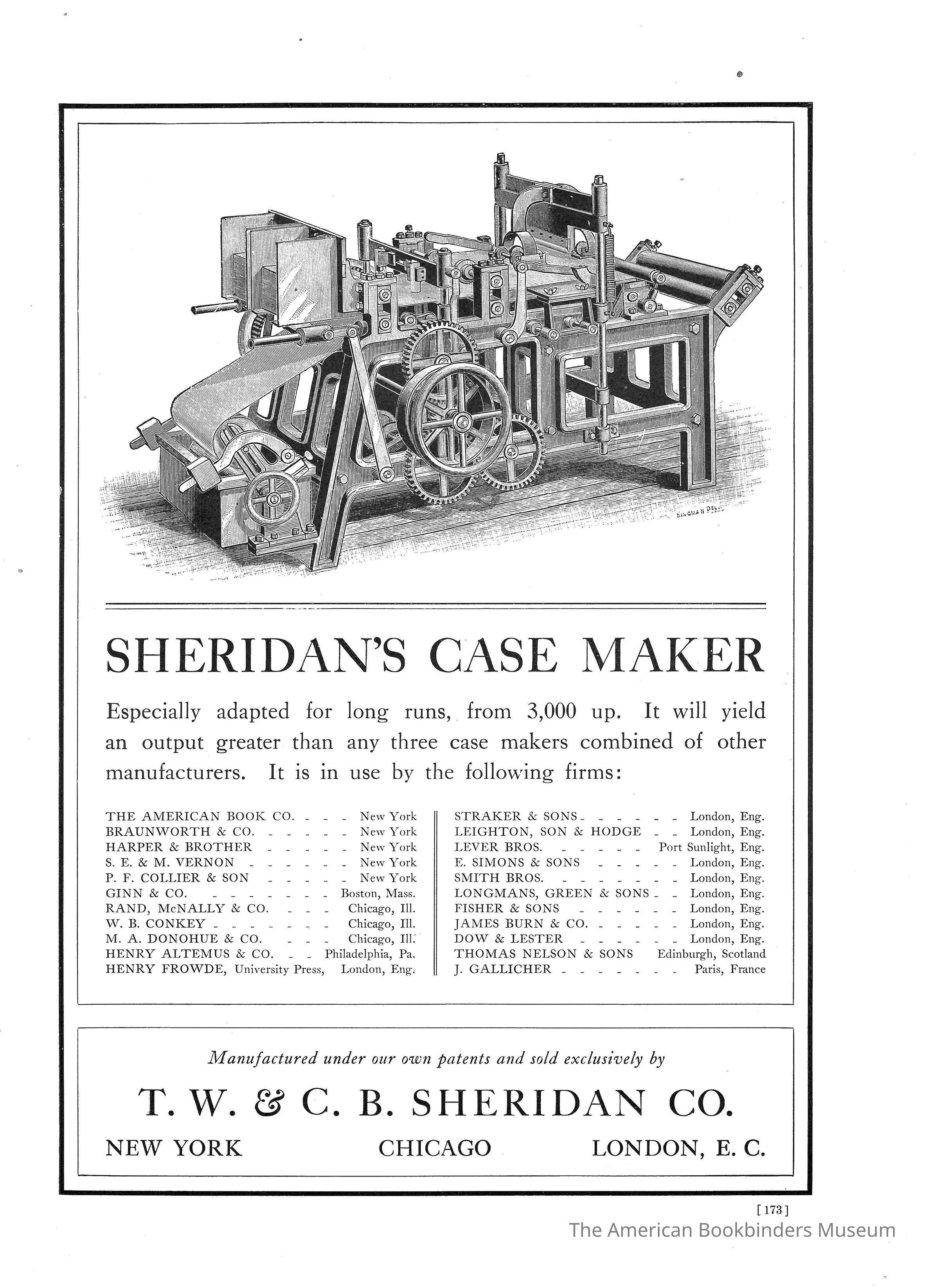          1895 TW & CB Sheridan Casemaker picture number 1
 
