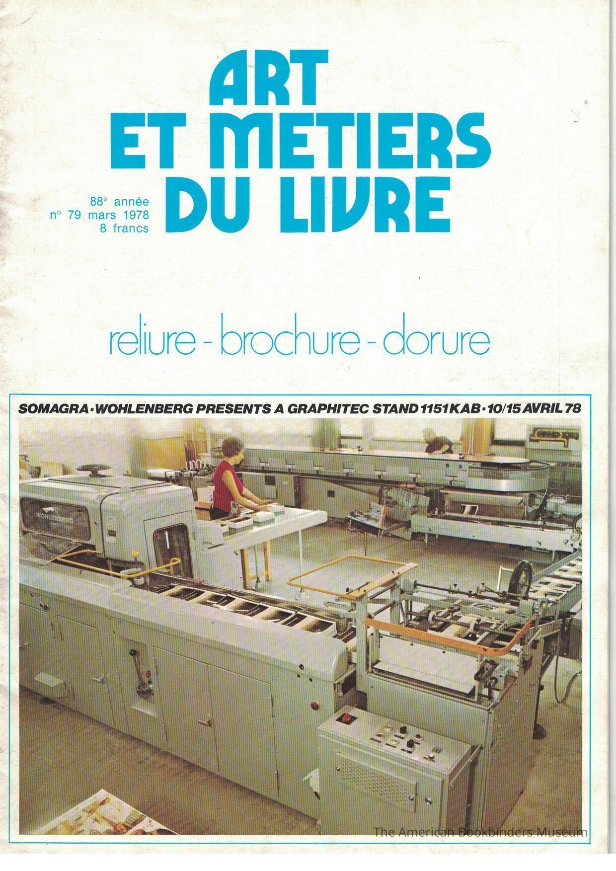 Art et metiers du livre: no. 79 mars 1978 picture number 1