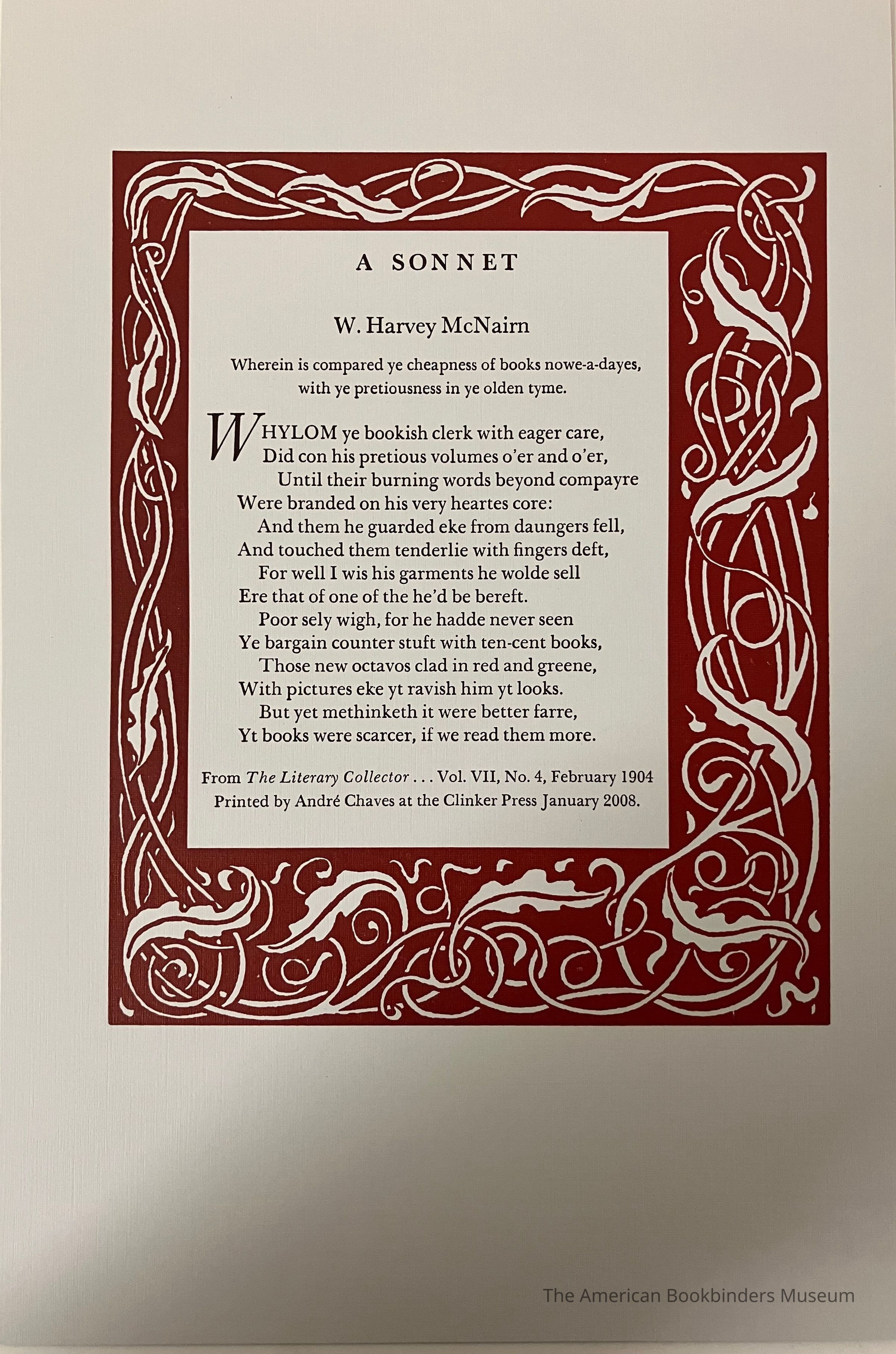          A Sonnet / W. Harvey McNairn picture number 1
   