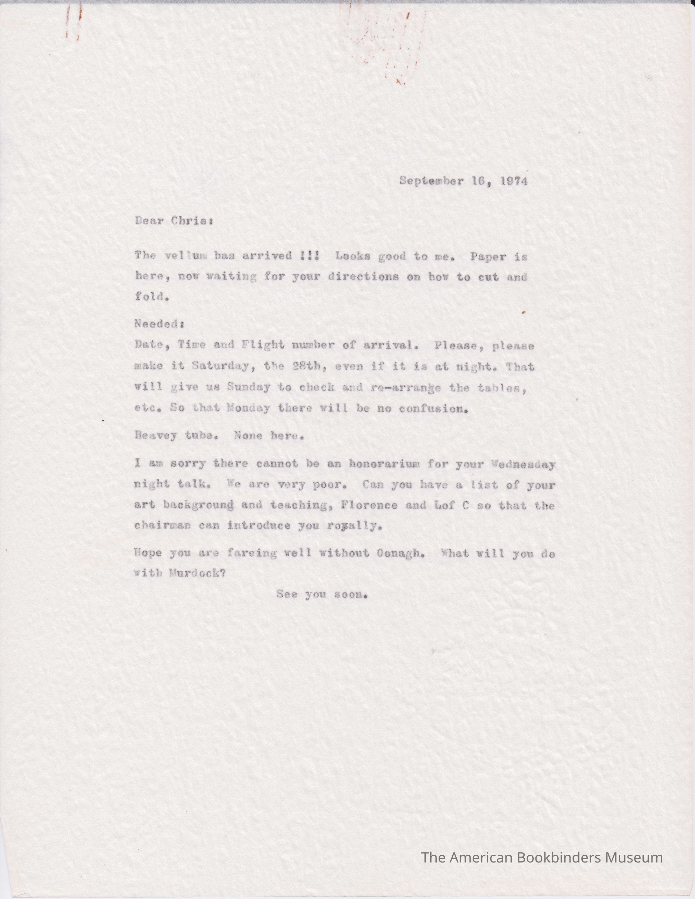 A letter from Patri to Clarkson asking for his flight information picture number 1