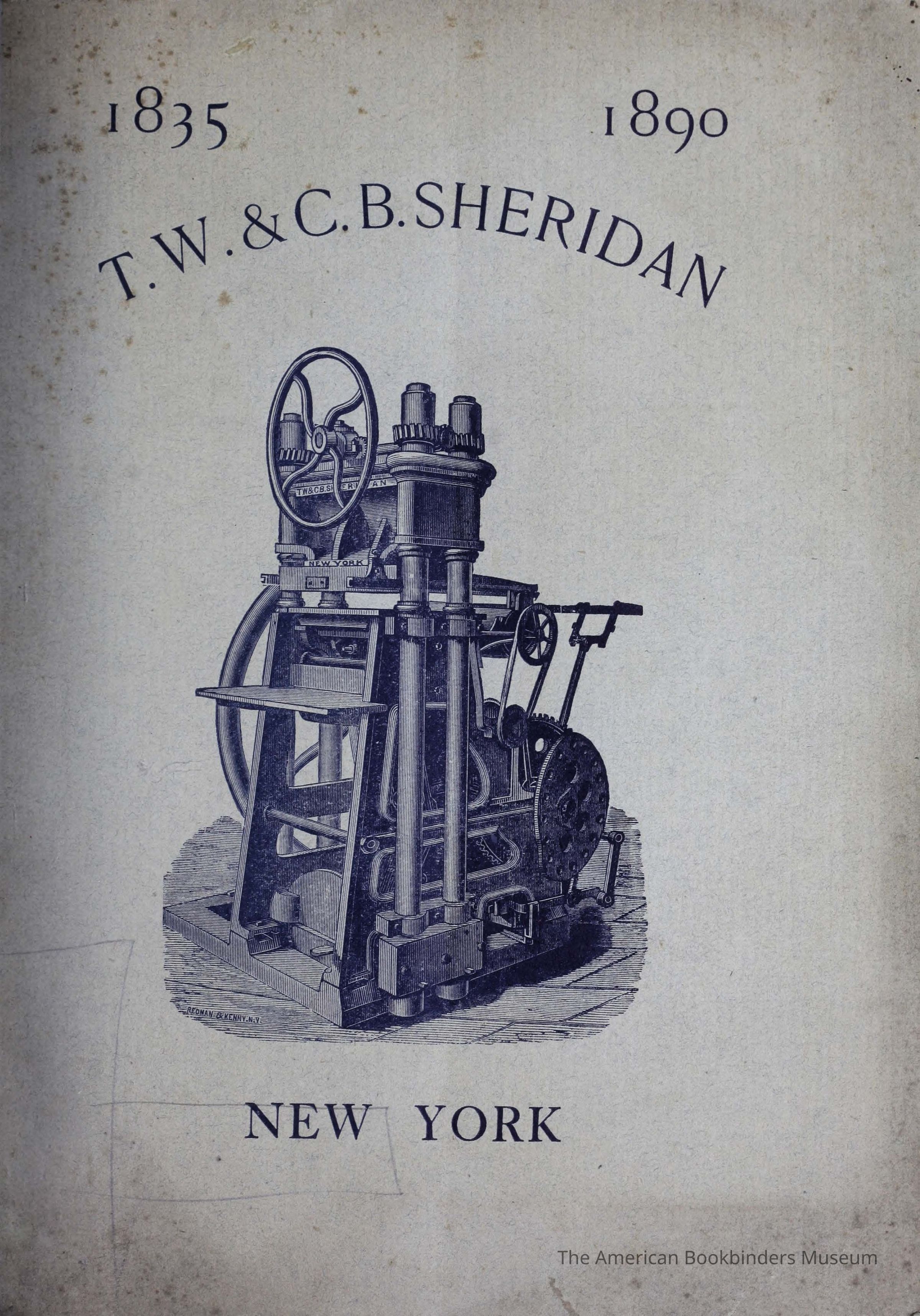          1890 TW & CB Sheridan Catalog for Bookbinding Presses picture number 1
 
