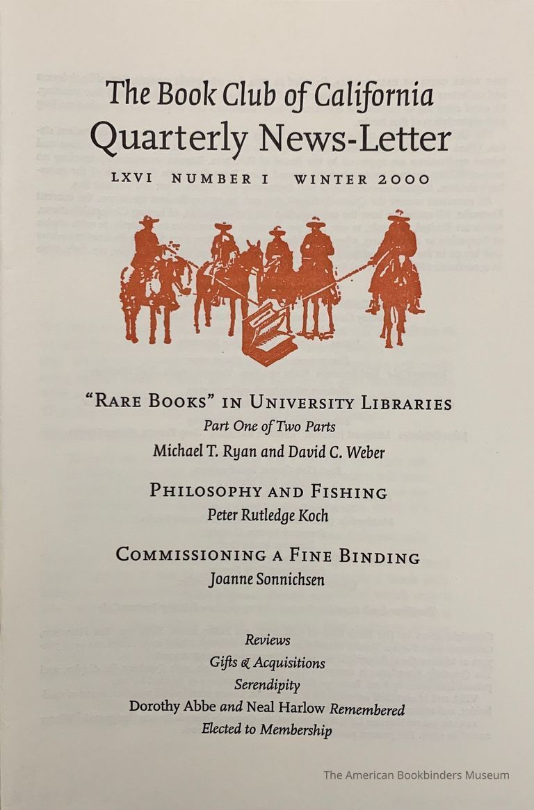          Quarterly news-letter - Book Club of California. Vol. 66, no.1 : Winter 2000. picture number 1
   