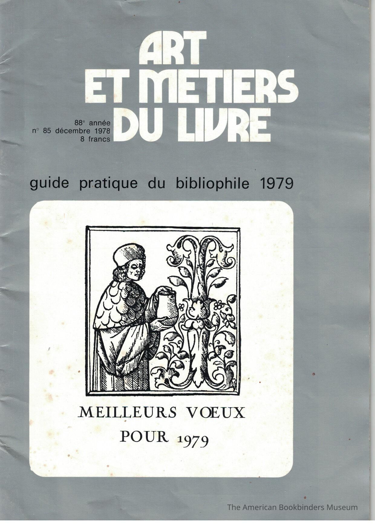 Art et metiers du livre: no. 85 décembre 1978 picture number 1