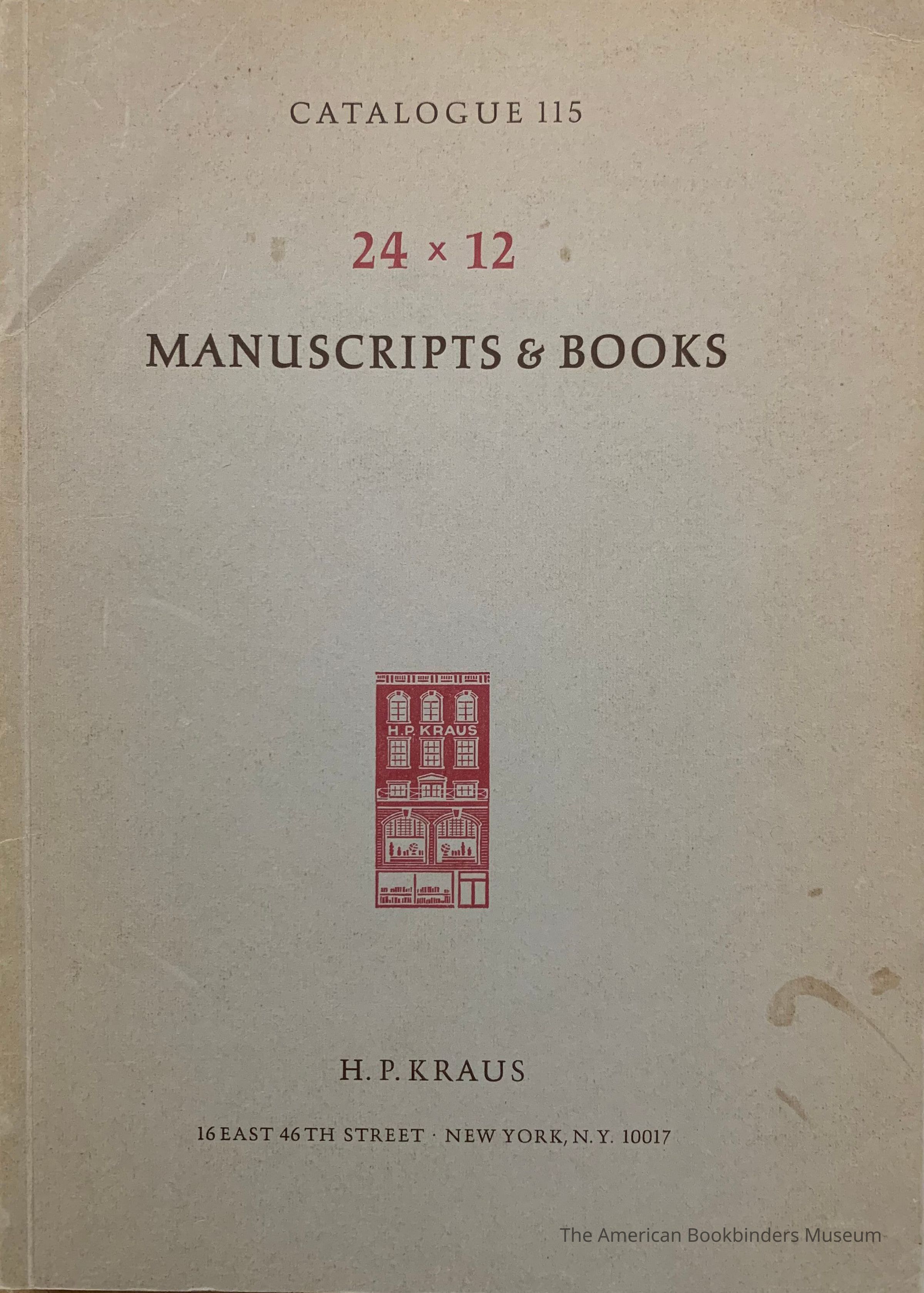 24 x 12 manuscripts & books : catalogue 115. picture number 1