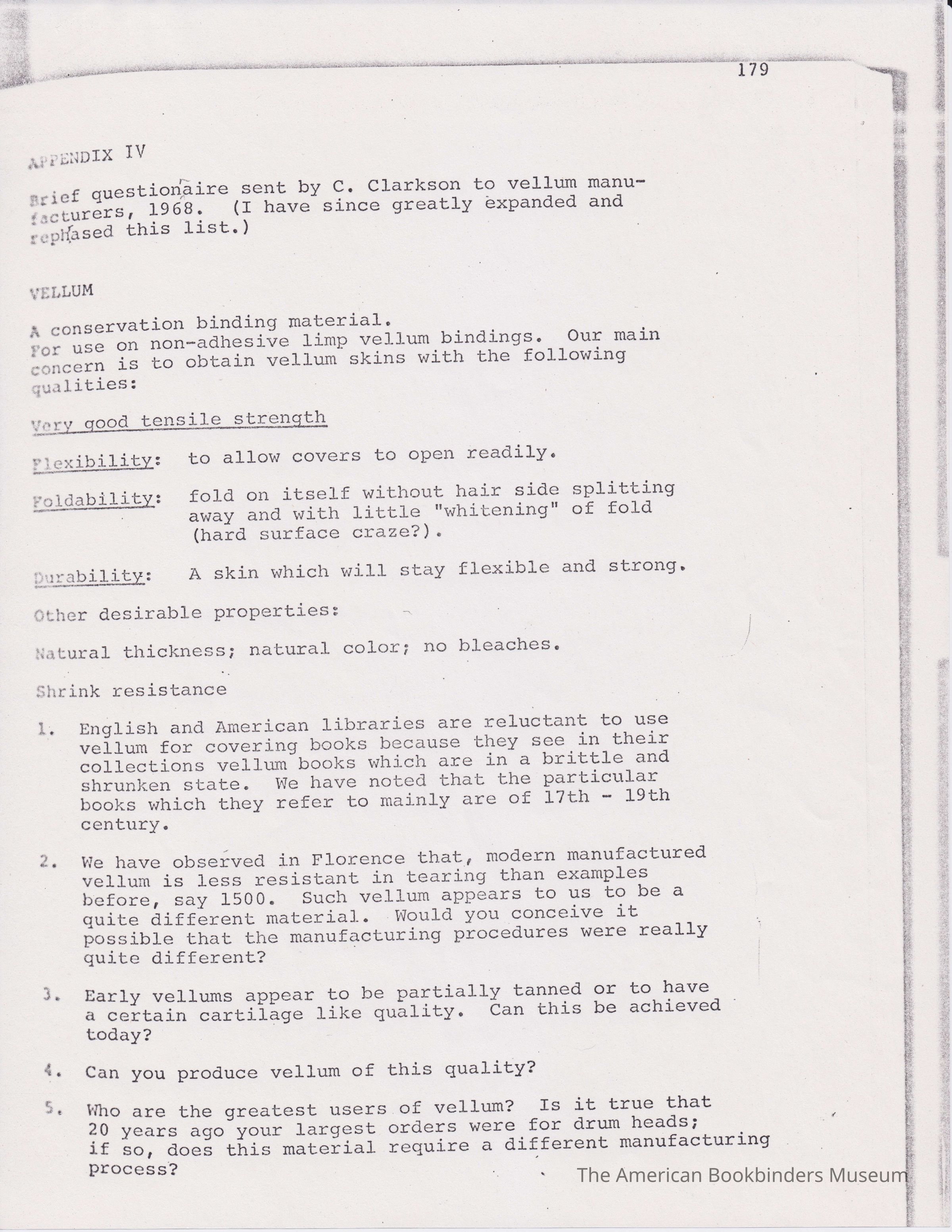          Questionnaire and response from LaPergamena picture number 1
 