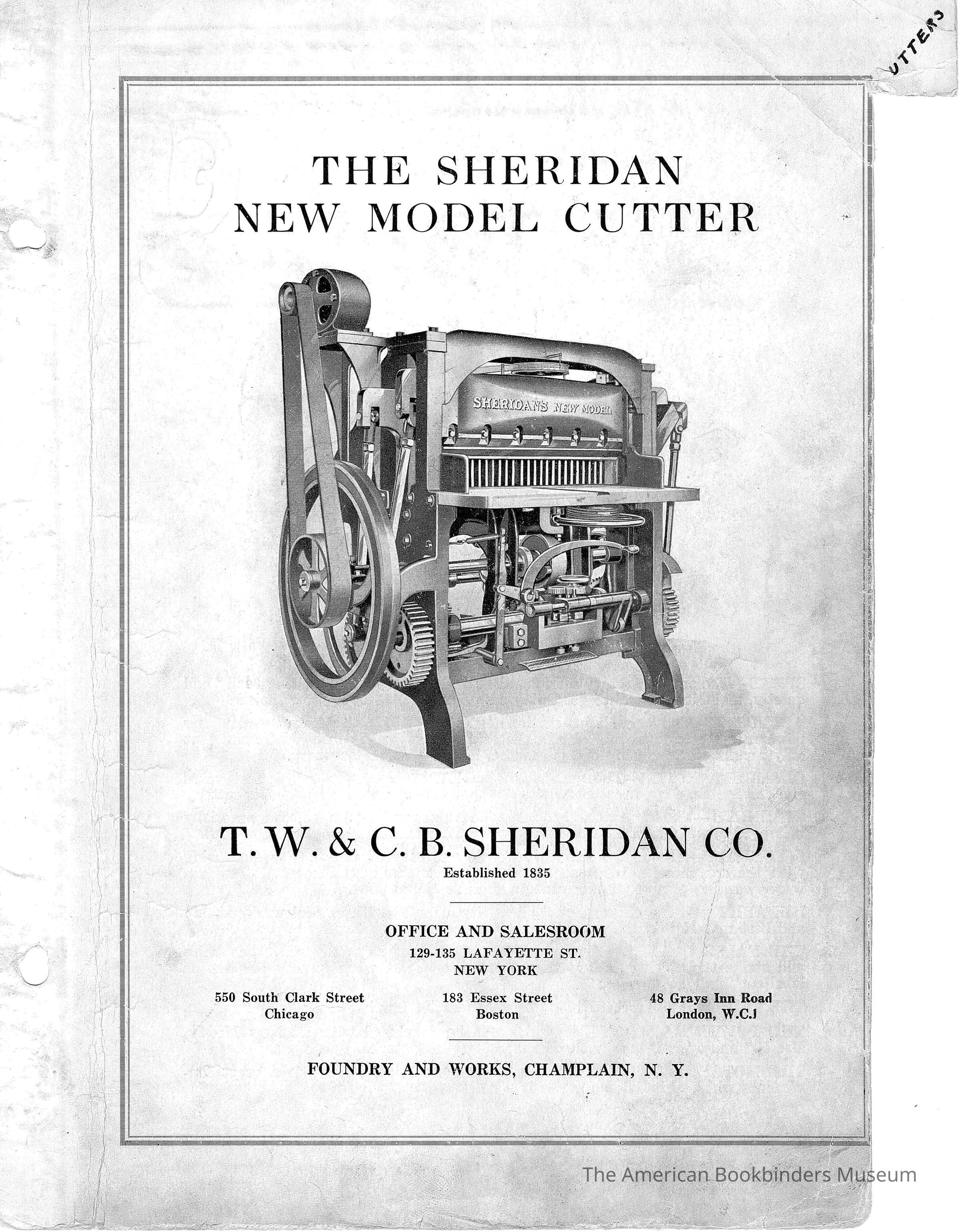          1930 TW & CB Sheridan Brochure The New Model Cutter picture number 1
 