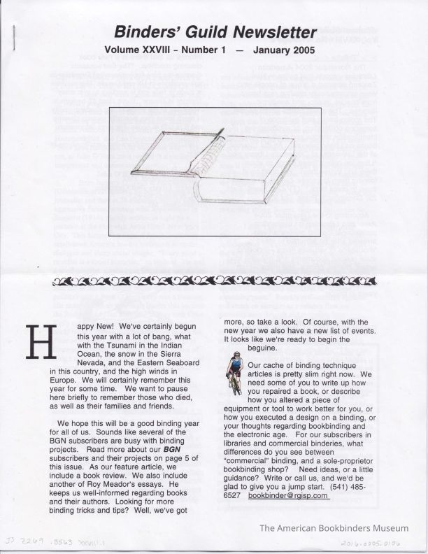          Binders' Guild Newsletter / January 2005 picture number 1
 