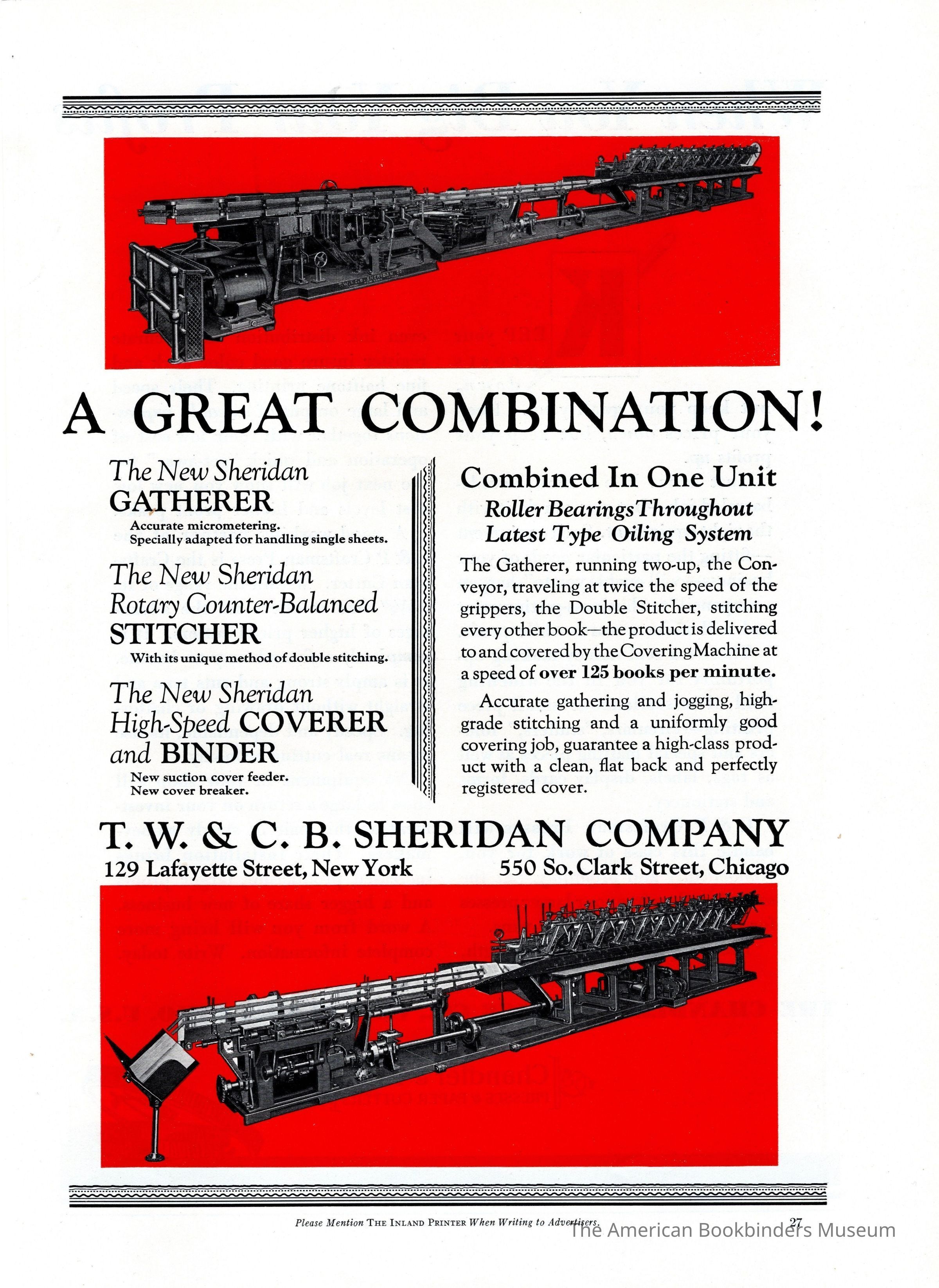          1929 TW & CB Sheridan Inland Printer picture number 1
 