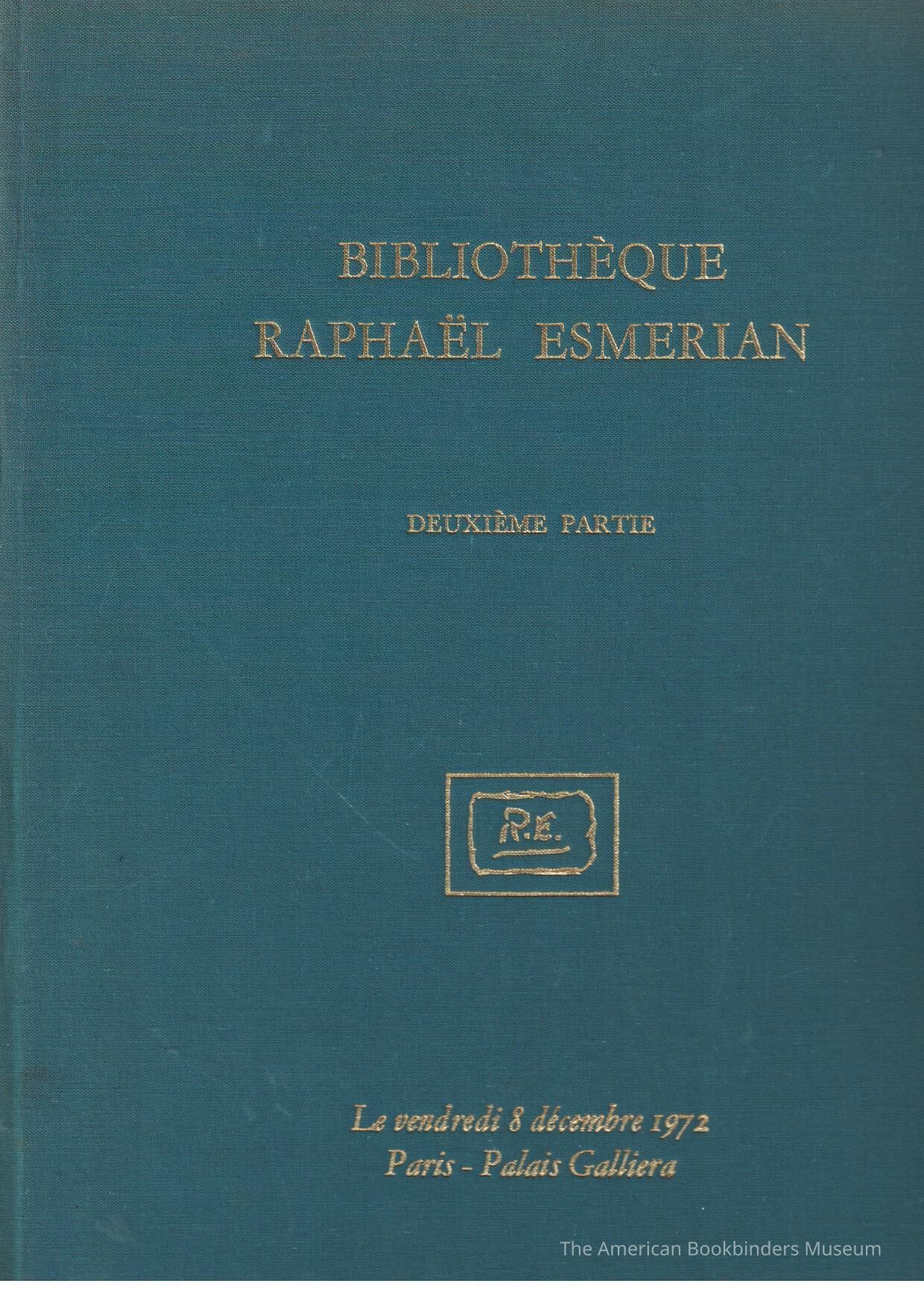 Bibliothèque Raphaël Esmerian; Deuxième Partie picture number 1