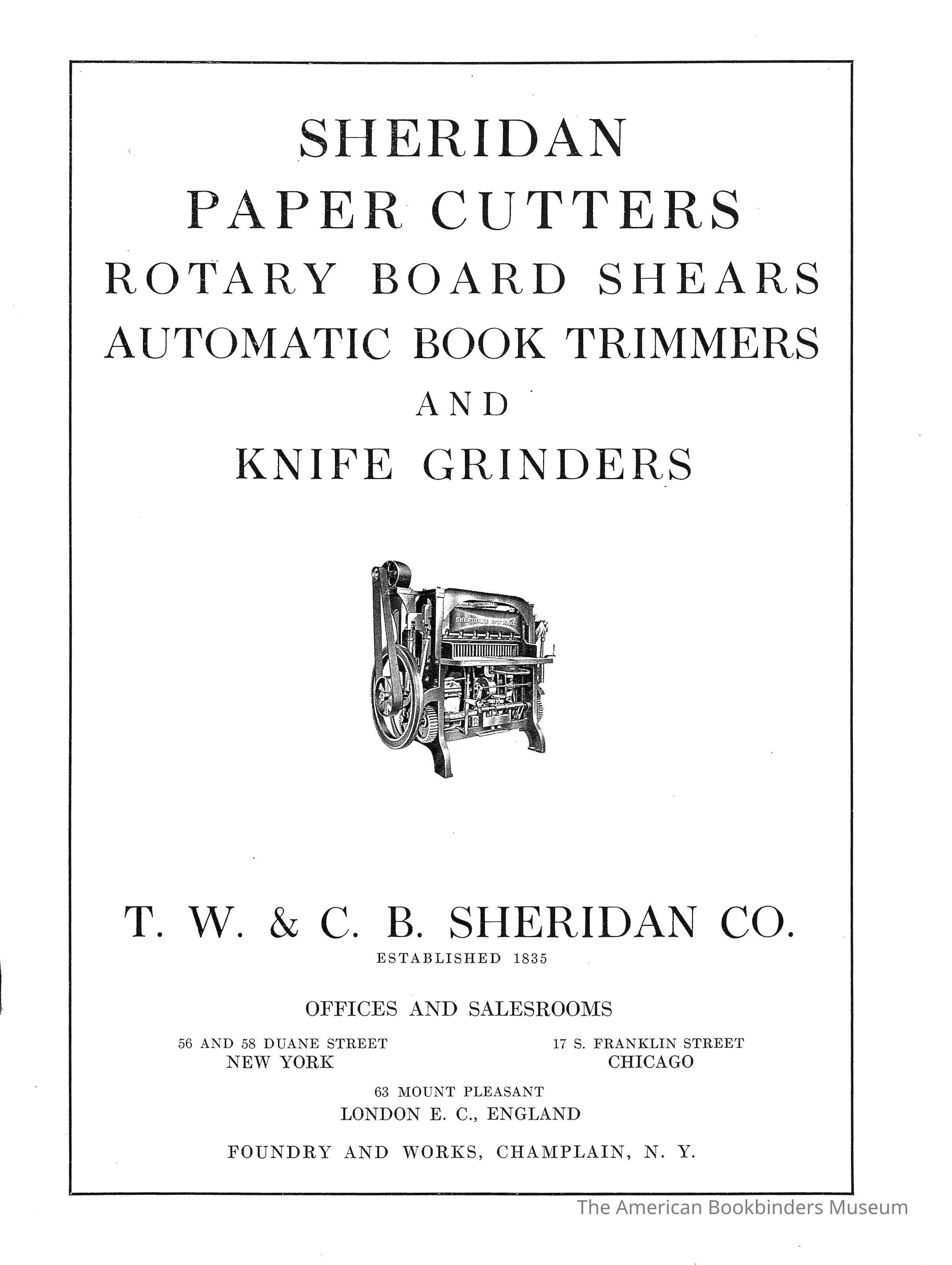          1914 TW & CB Sheridan Cutters and Trimmers picture number 1
 