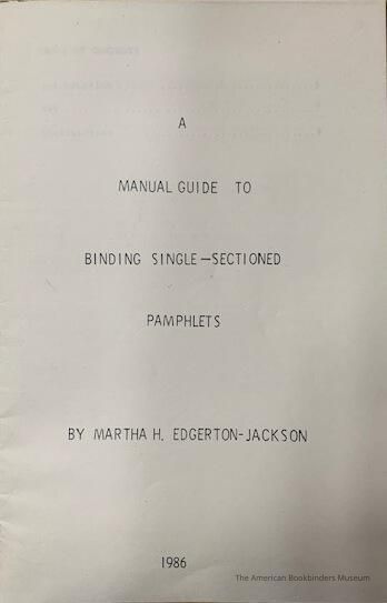          A manual guide to binding single-sectioned pamphlets picture number 1
 