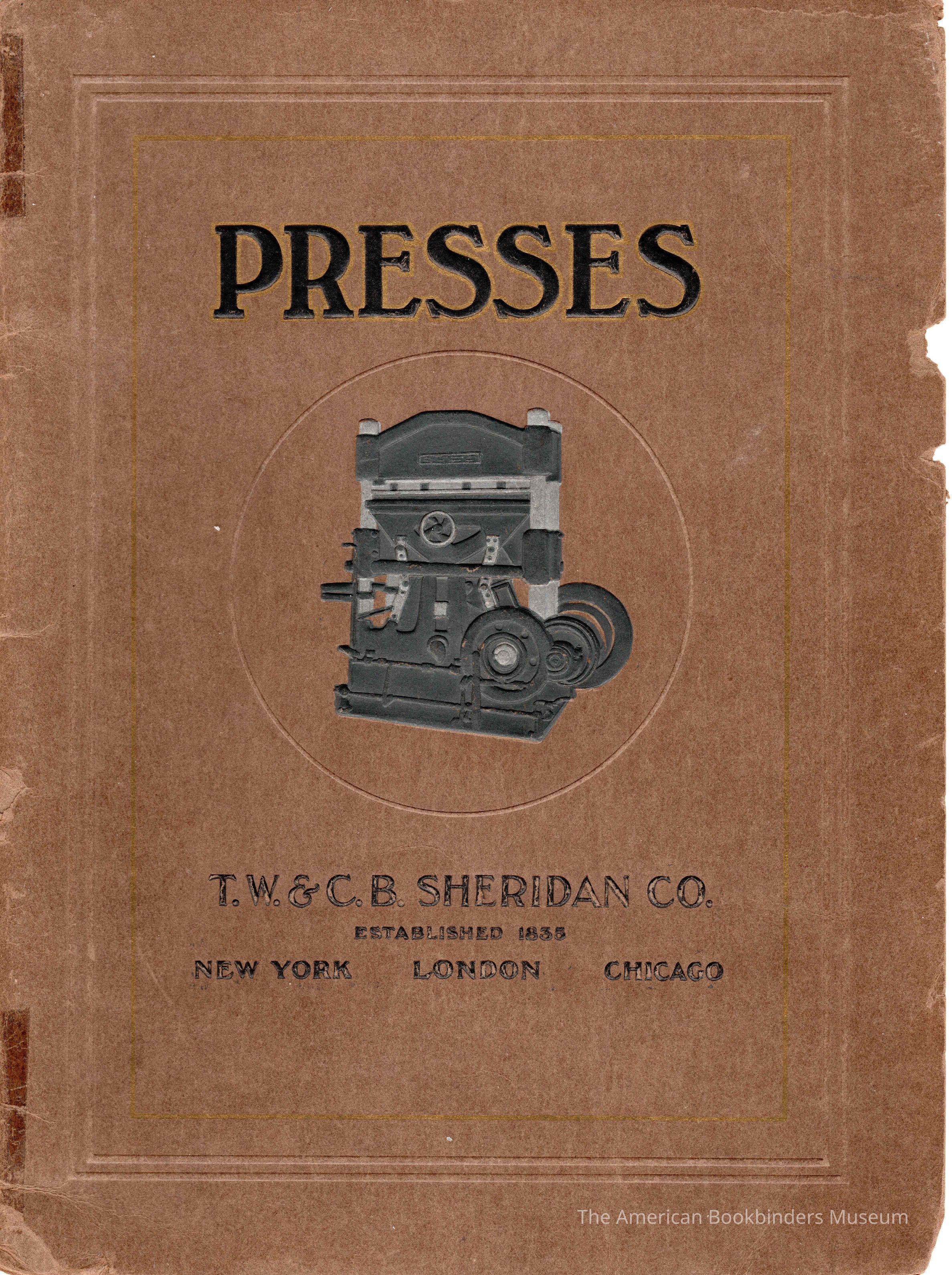         1910 T.W. & C.B. Sheridan Press catalog picture number 1
 