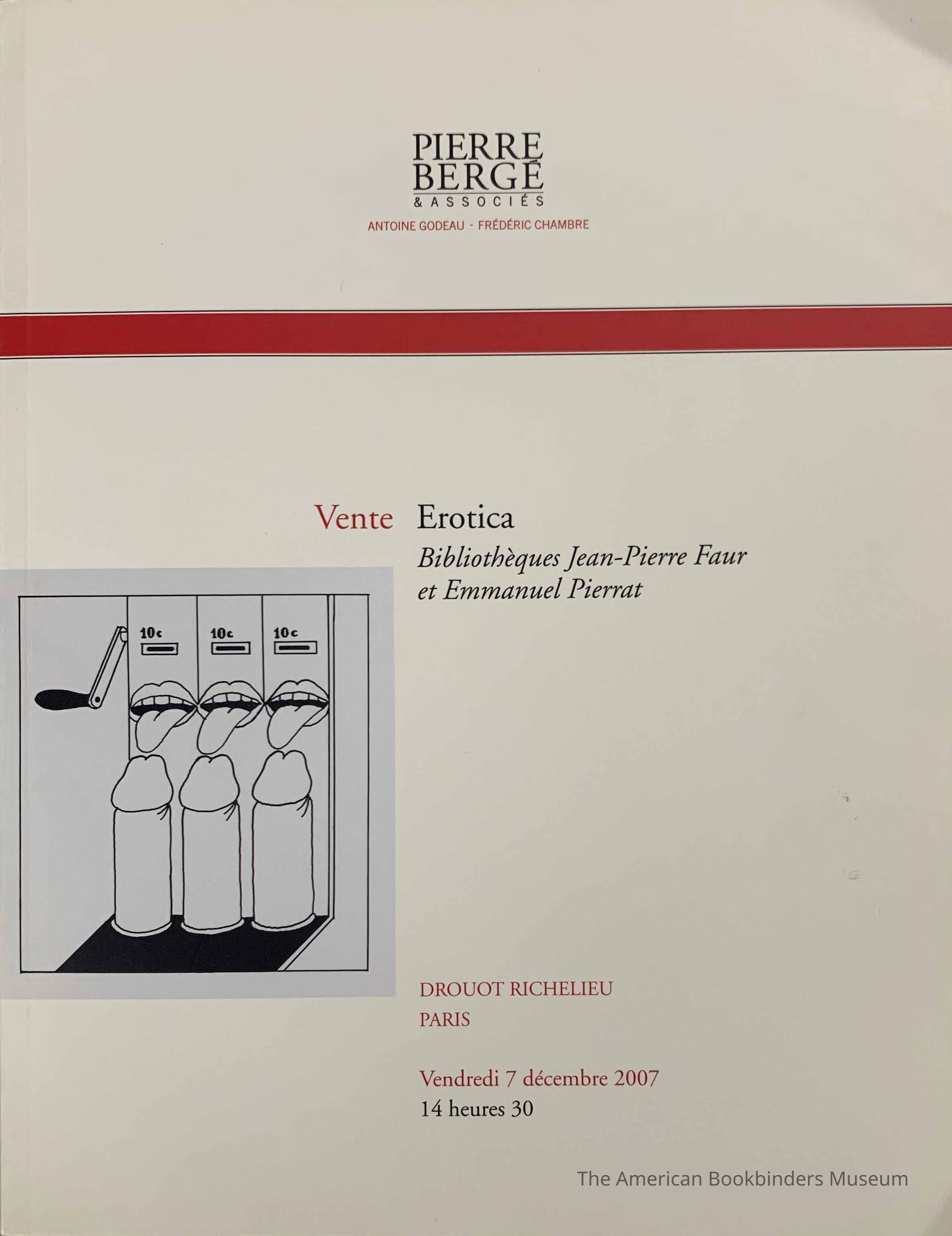          Erotica : livres et documents des collections Jean-Pierre Faur et Emmanuel Pierrat. picture number 1
 