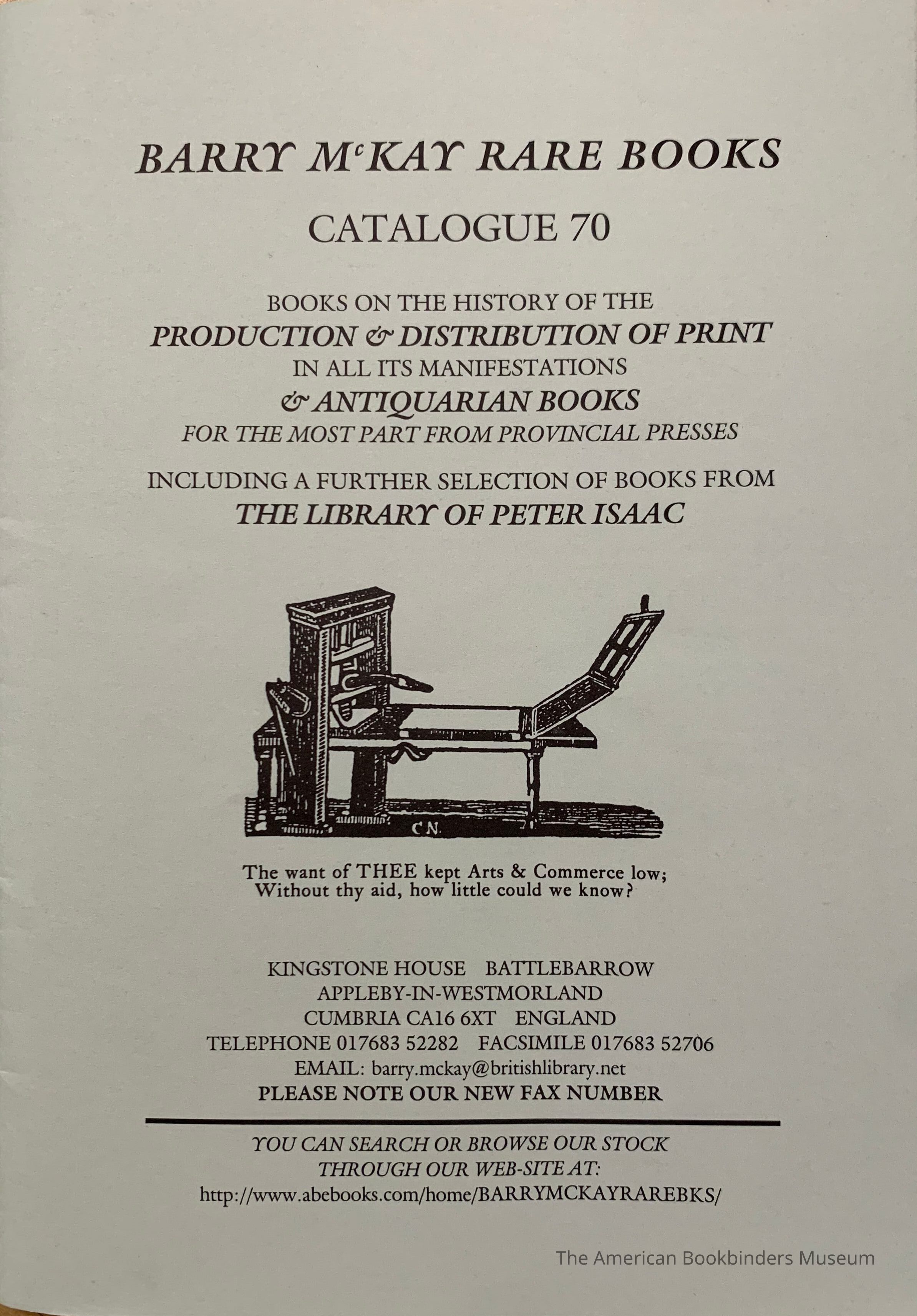          Barry McKay Rare Books : catalogue 70. picture number 1
 