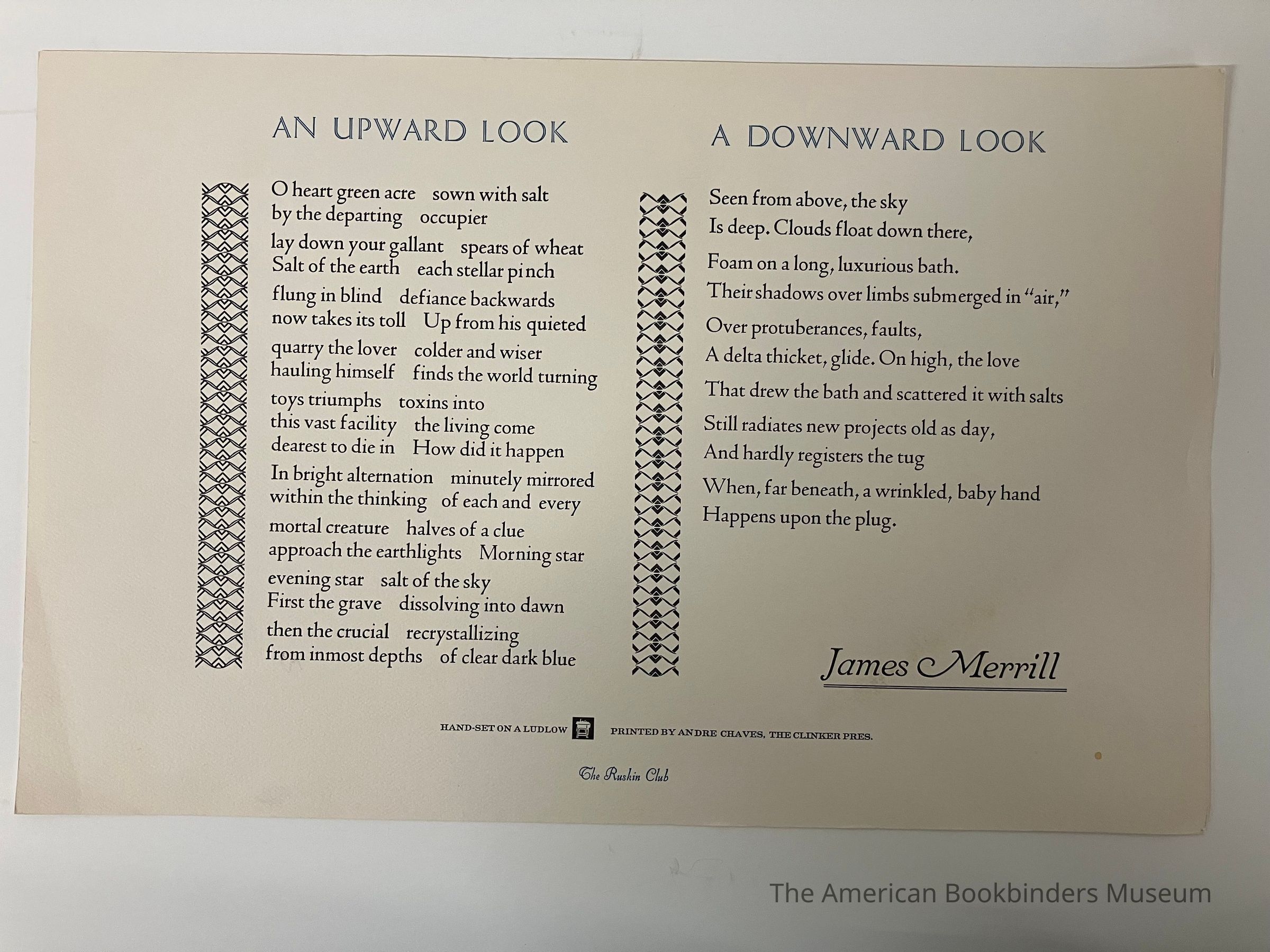 An upward look, a downward look / James Merrill picture number 1