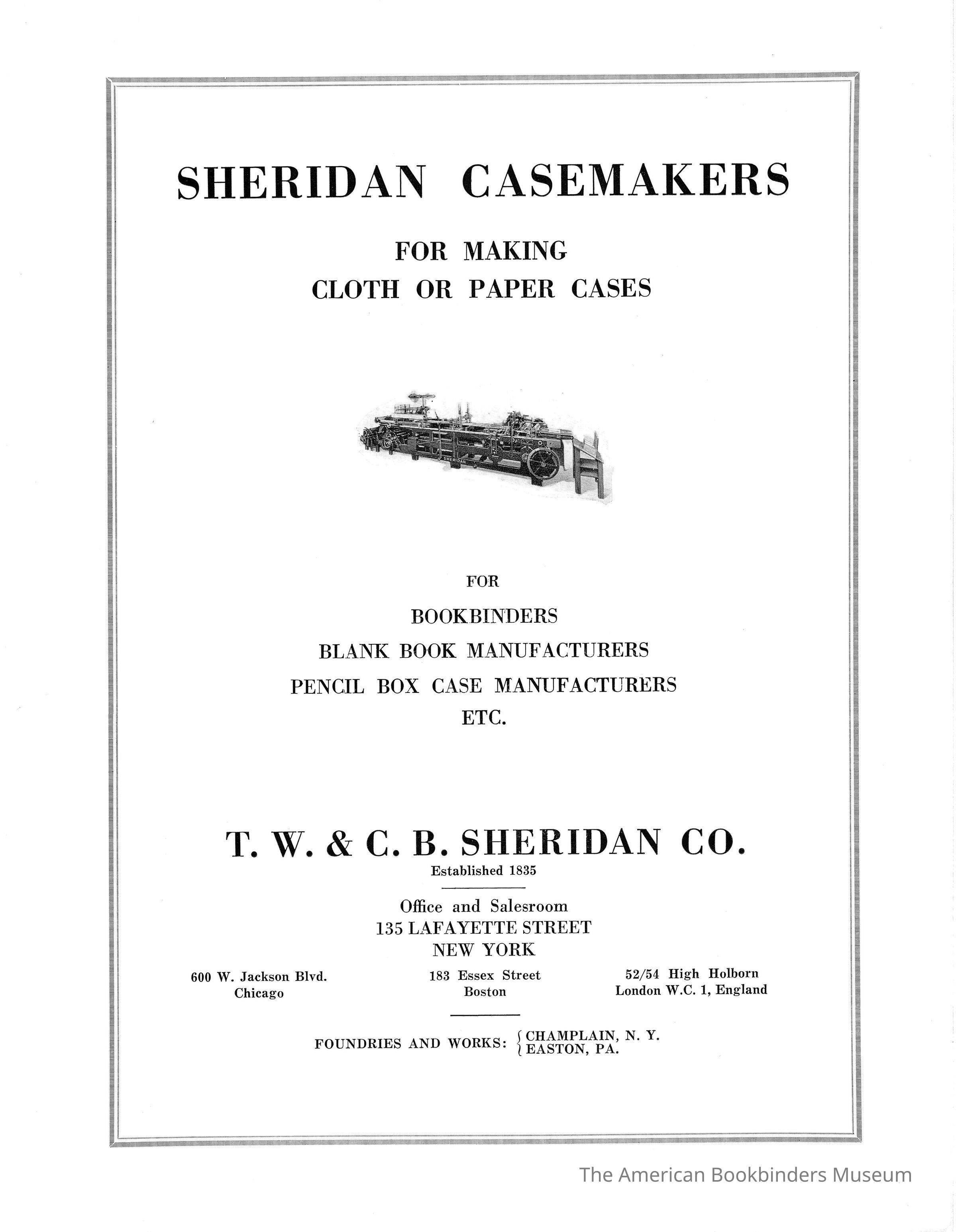          1945 TW & CB Sheridan Brochure Casemakers picture number 1
 