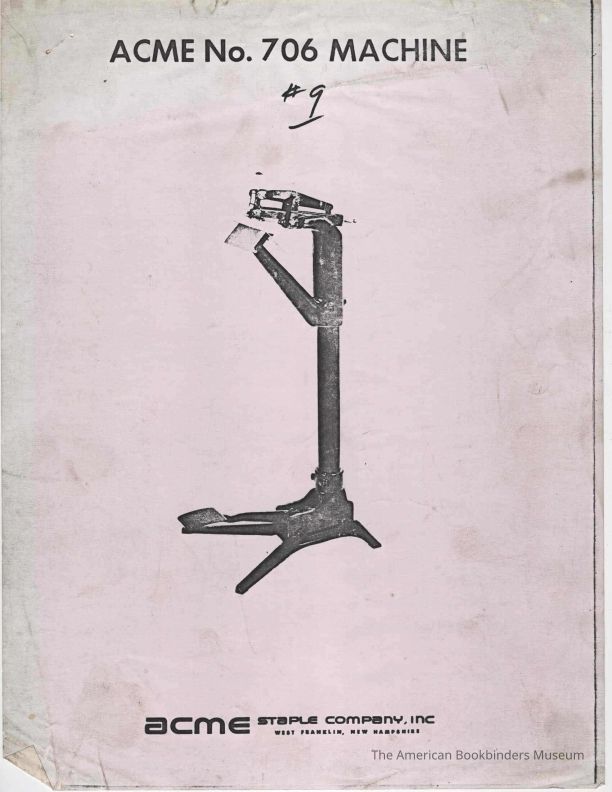 Cover Page of ACME No. 706 Machine #9