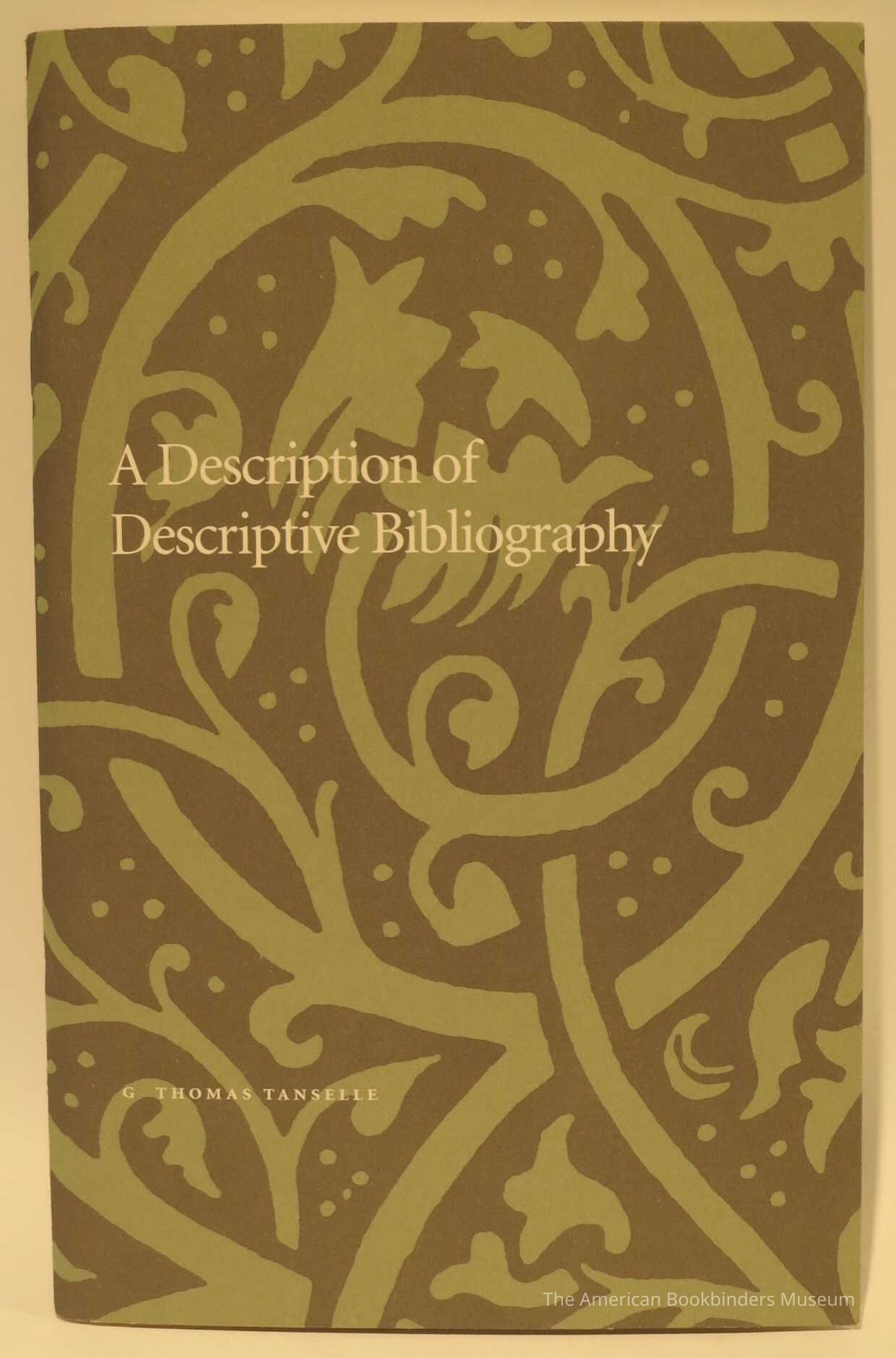          A Description of Descriptive Bibliography picture number 1
 