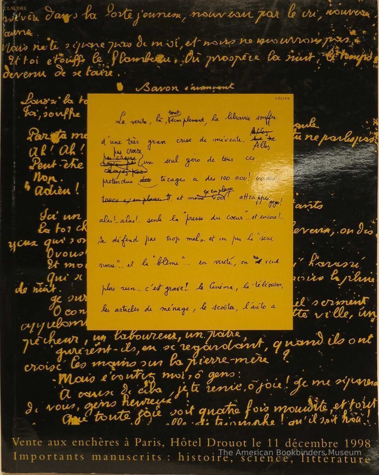          Importants manuscrits et correspondances autographes relatifs à l'histoire, à la science et à la littérature ... : vente aux enchères à Paris le 11 décembre 1998, Drouot-Richelieu ... / [commissaires priseurs, PIASA: Picard, Audap, Solanet & associés ... ; établissement du catalogue, Pierre Berès]. picture number 1
   