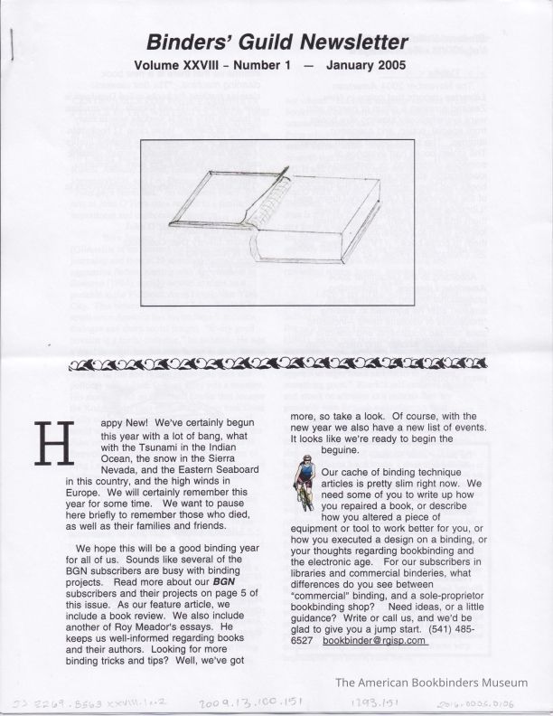          Binders' Guild Newsletter / January 2005 c2 picture number 1
 