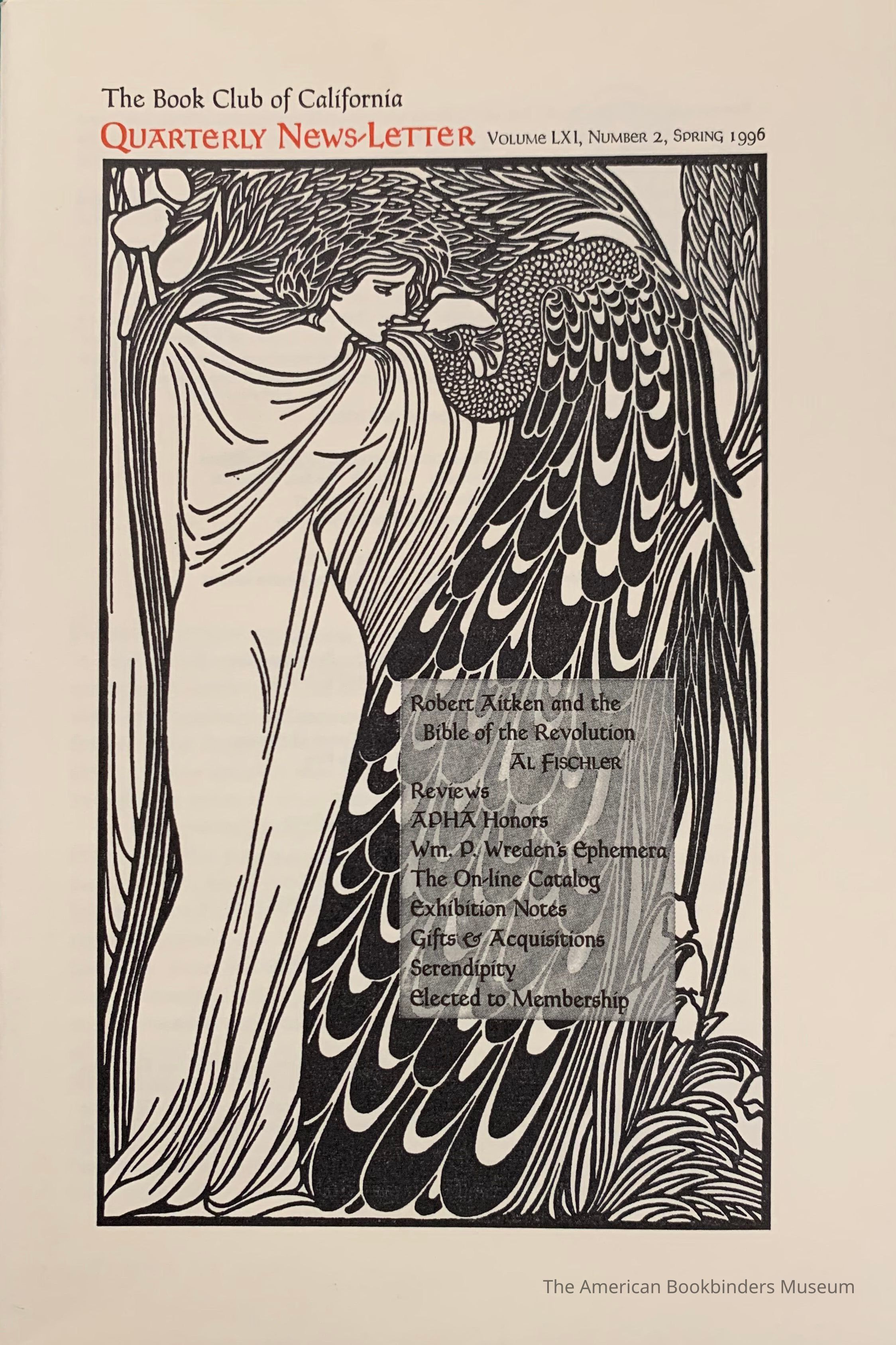          Quarterly news-letter - Book Club of California. Vol. LXI, no. 2 ; Spring 1996. picture number 1
   