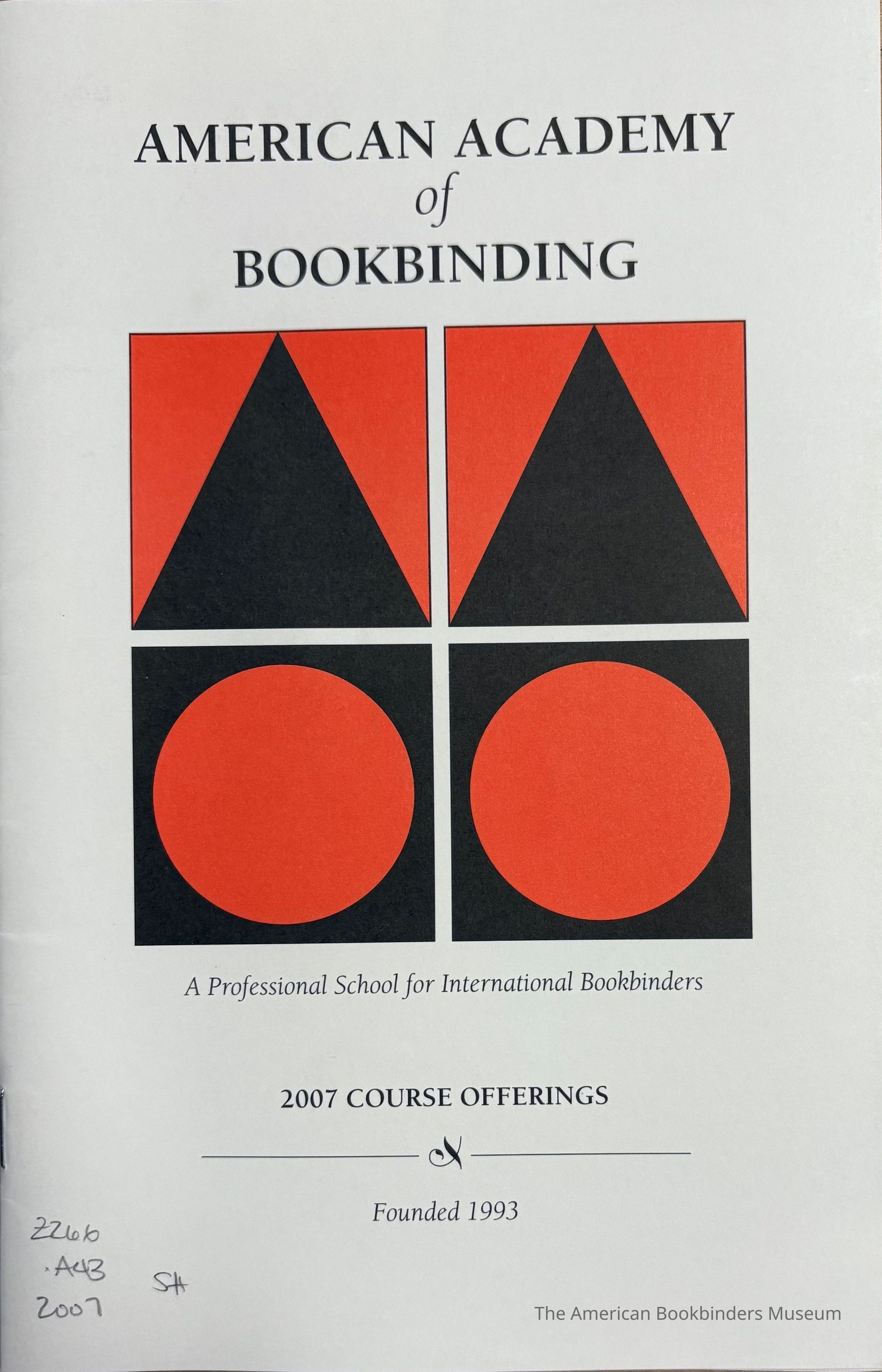 American Academy of Bookbinding, 2007 course offerings picture number 1