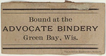          Advocate. Bindery picture number 1
   