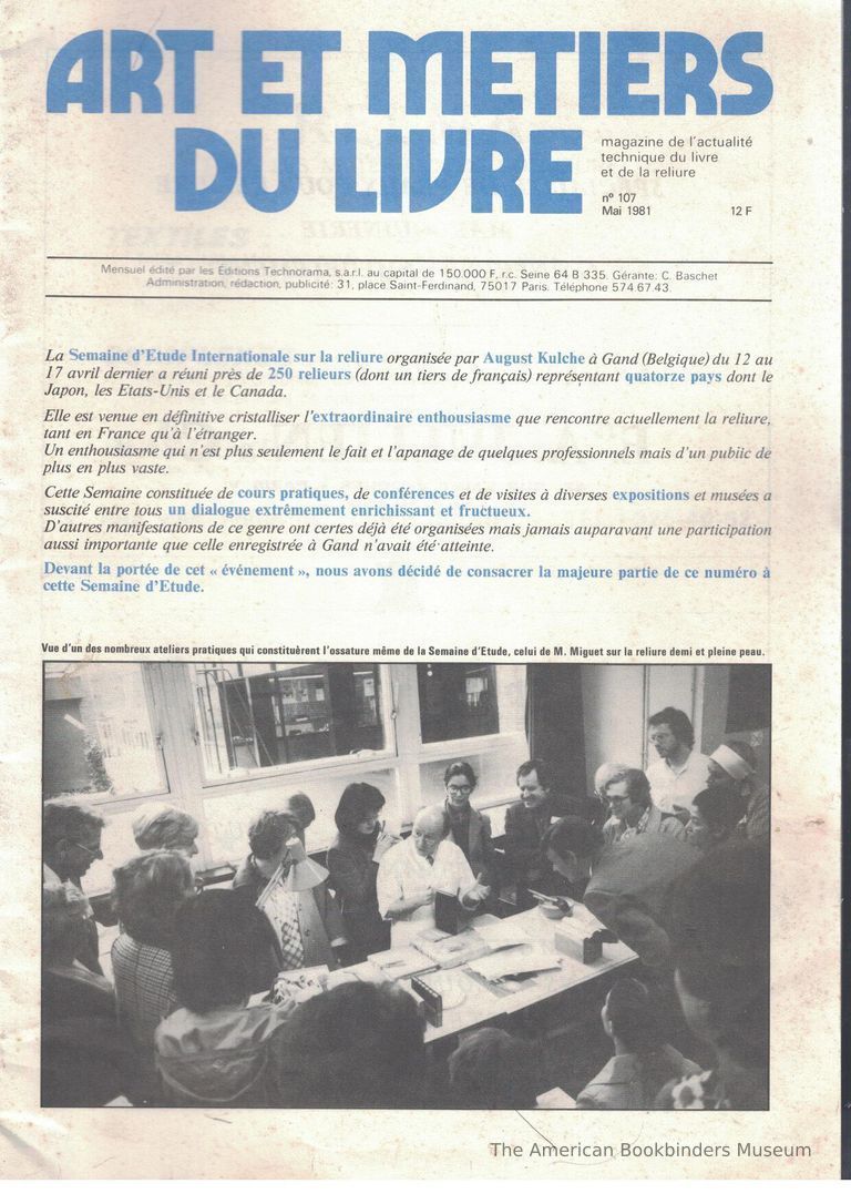          Art et metiers du livre; no. 107 Mai 1981 picture number 1
   