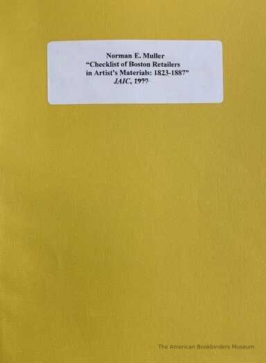          Checklist of Boston retailers in artist's materials : 1823-1887. picture number 1
   