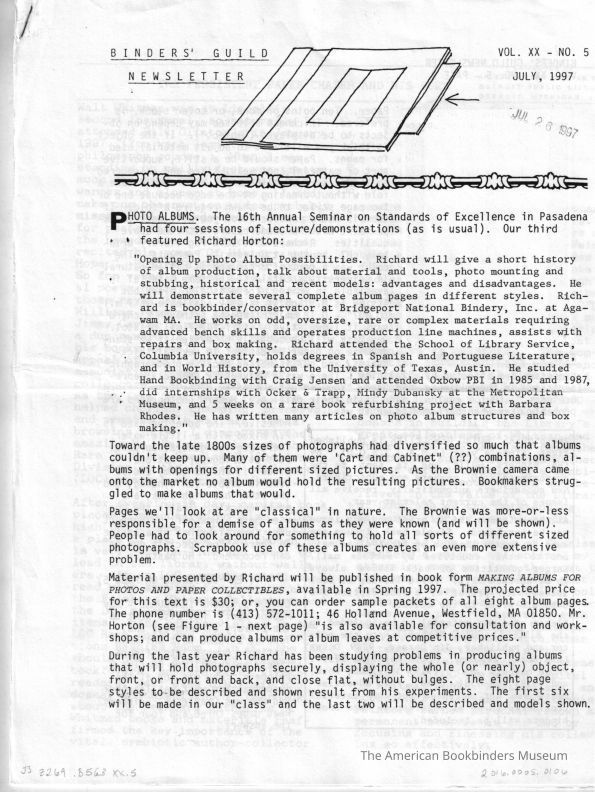          Binders' Guild Newsletter / July 1977 picture number 1
 
