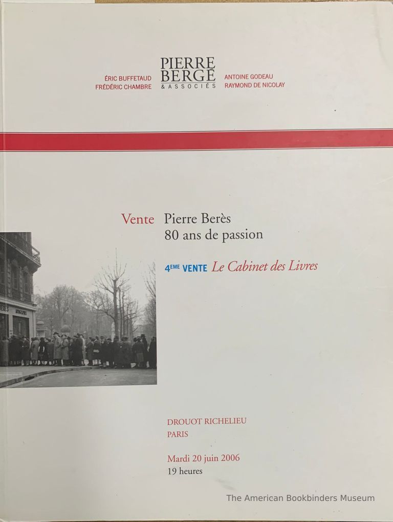          Pierre Berès 80 ans de passion. 4ème vente: Le Cabinet des Livres picture number 1
   