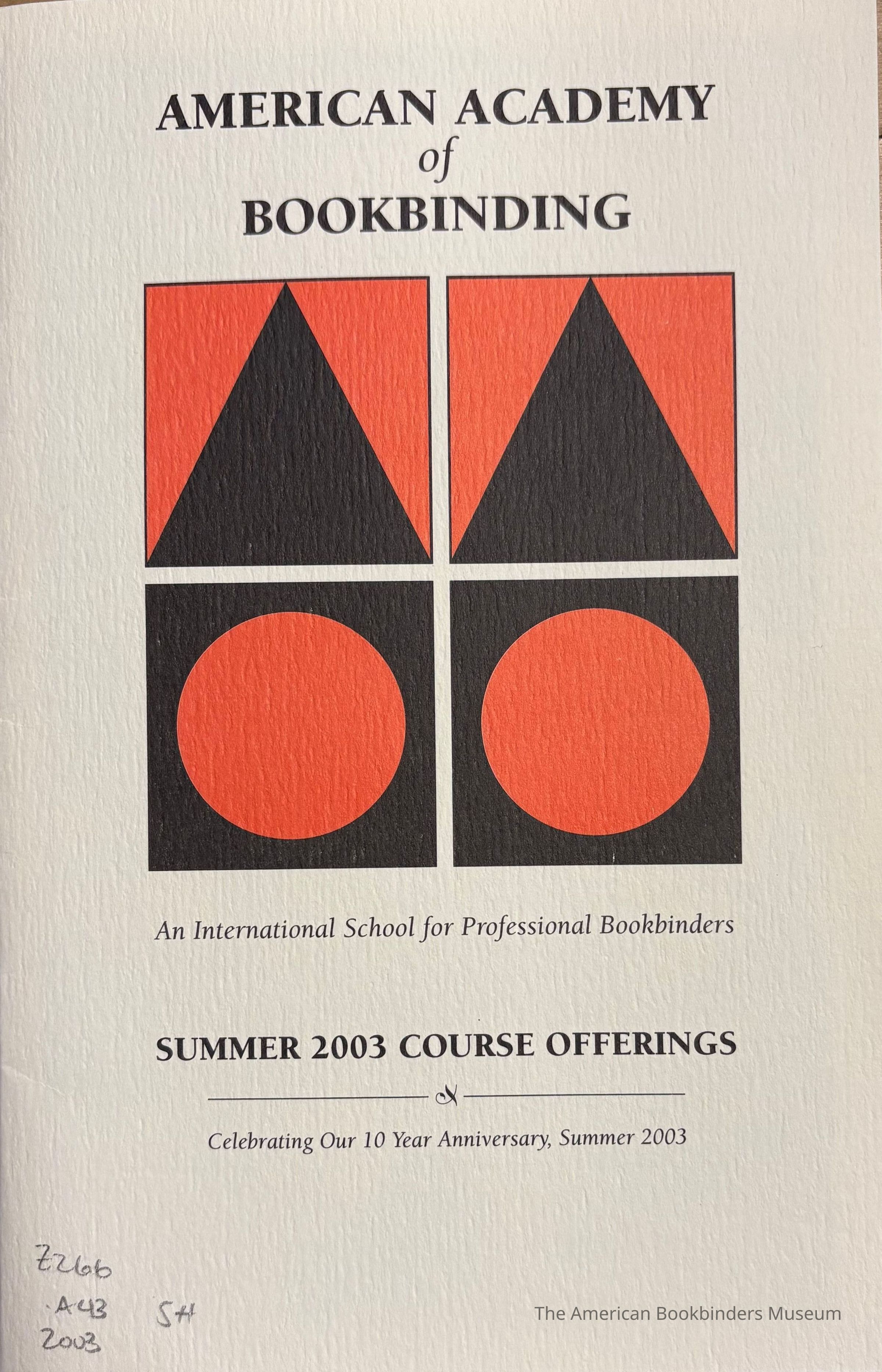 American Academy of Bookbinding, Summer 1993 course offerings picture number 1