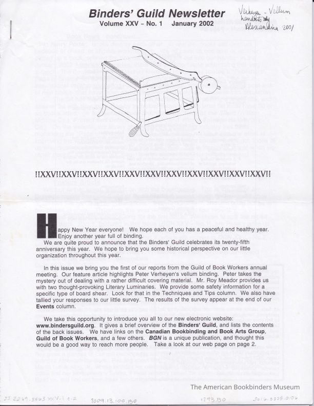          Binders' Guild Newsletter / January 2002 c2 picture number 1
 