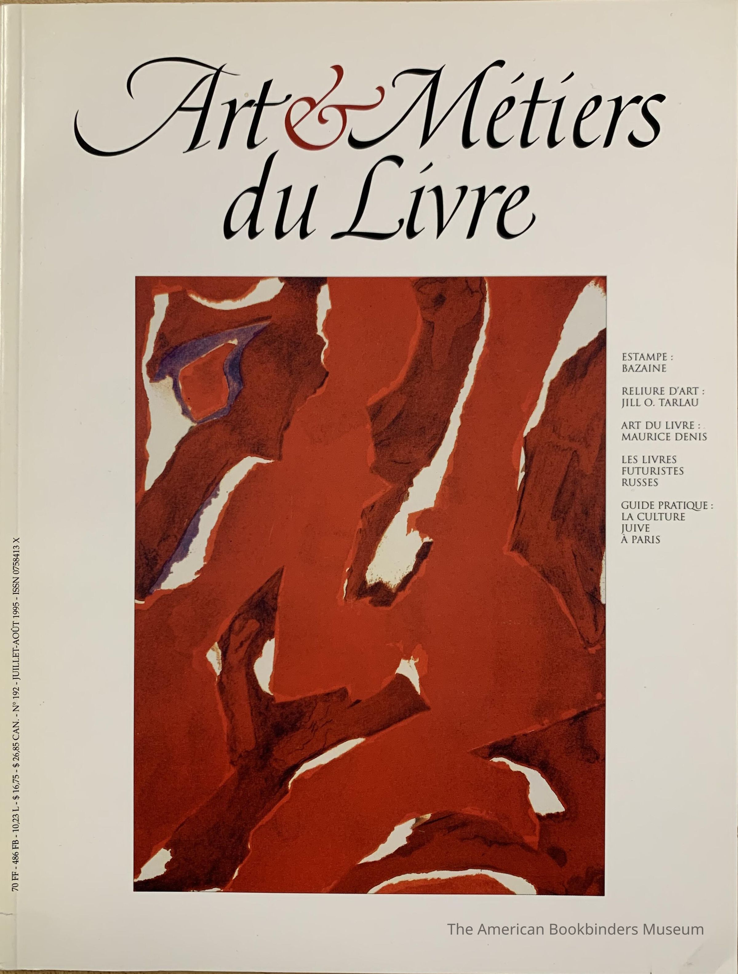 Art & metiers du livre ; No.192, Juillet-Aout 1995 picture number 1